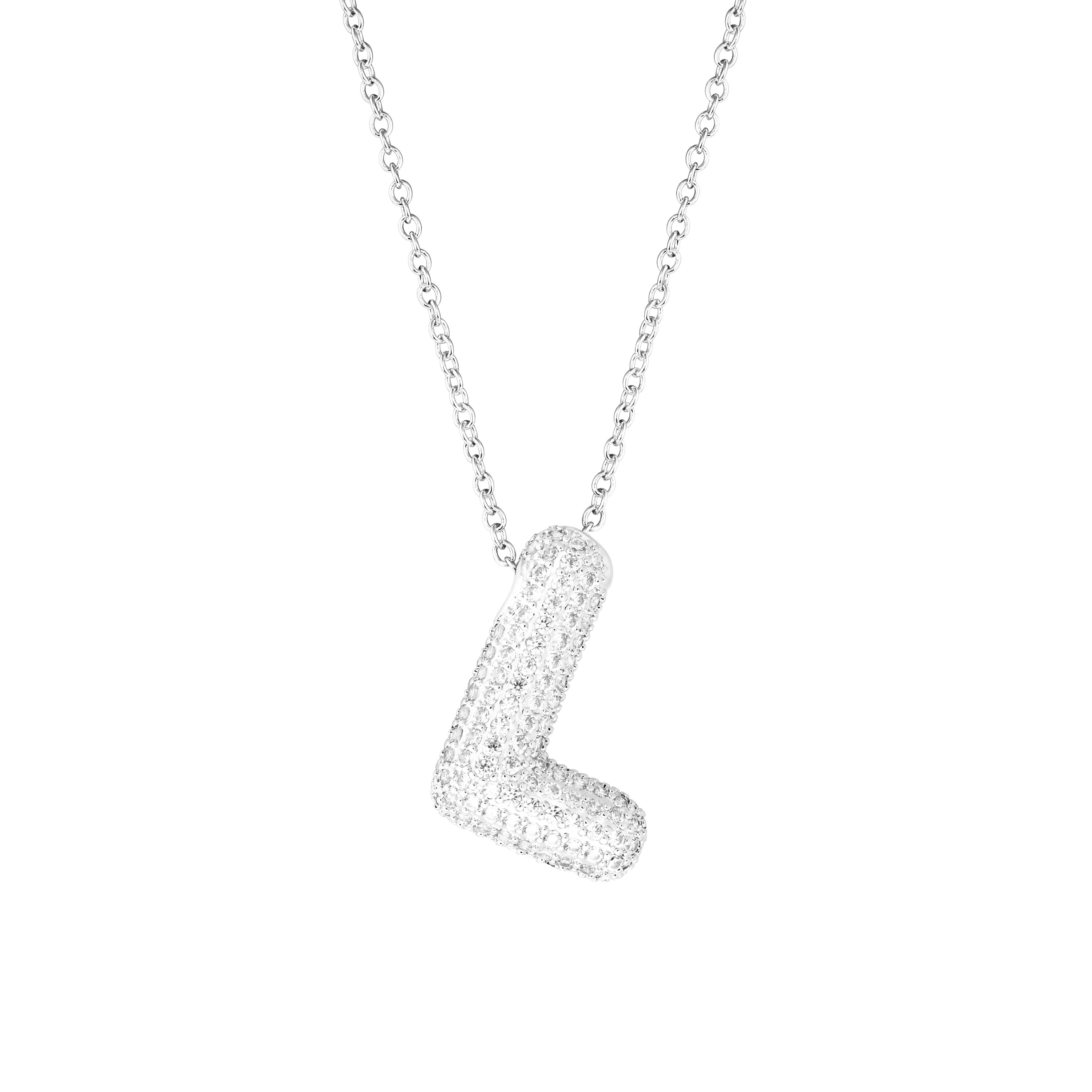 Pavé Bubble Initial Necklace