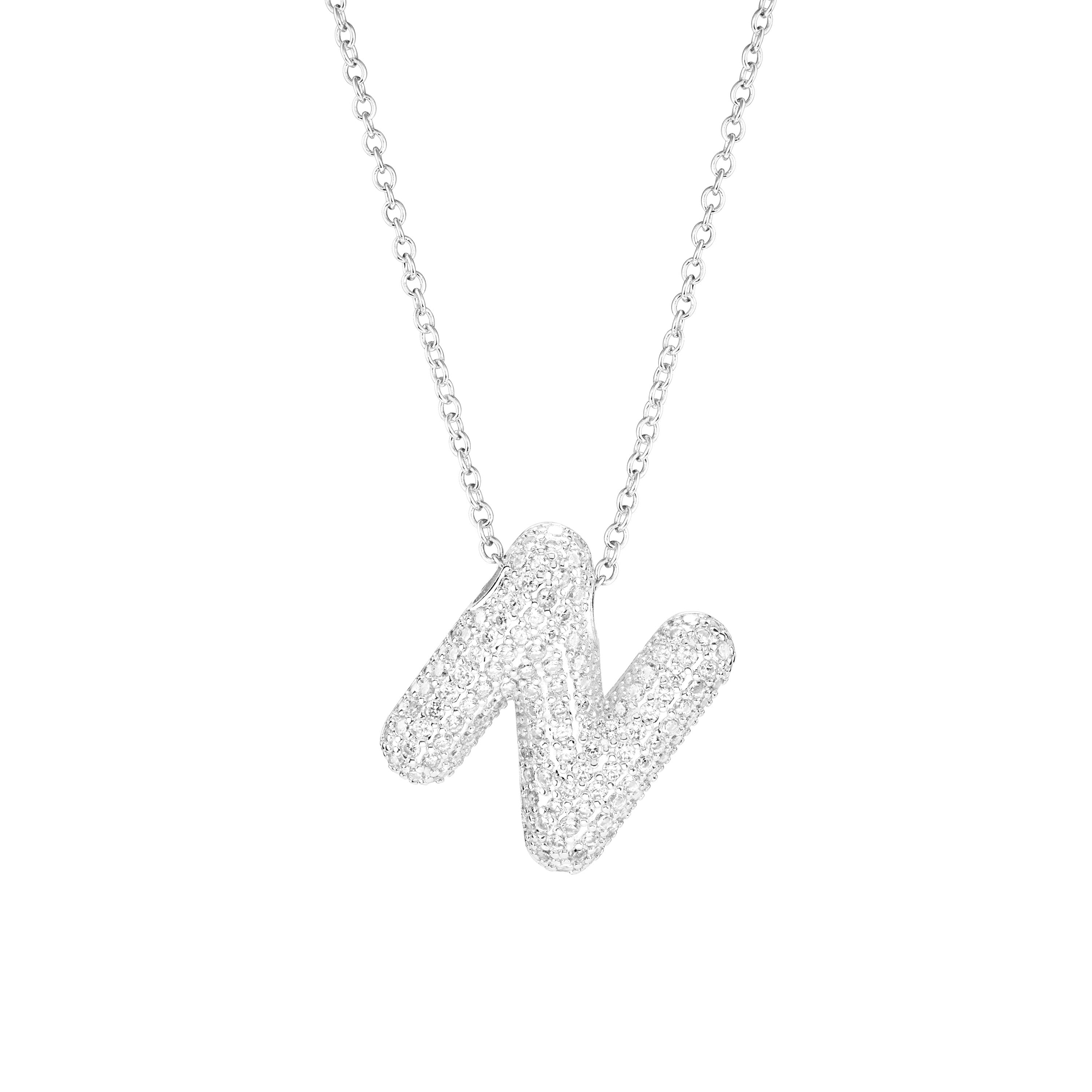 Pavé Bubble Initial Necklace