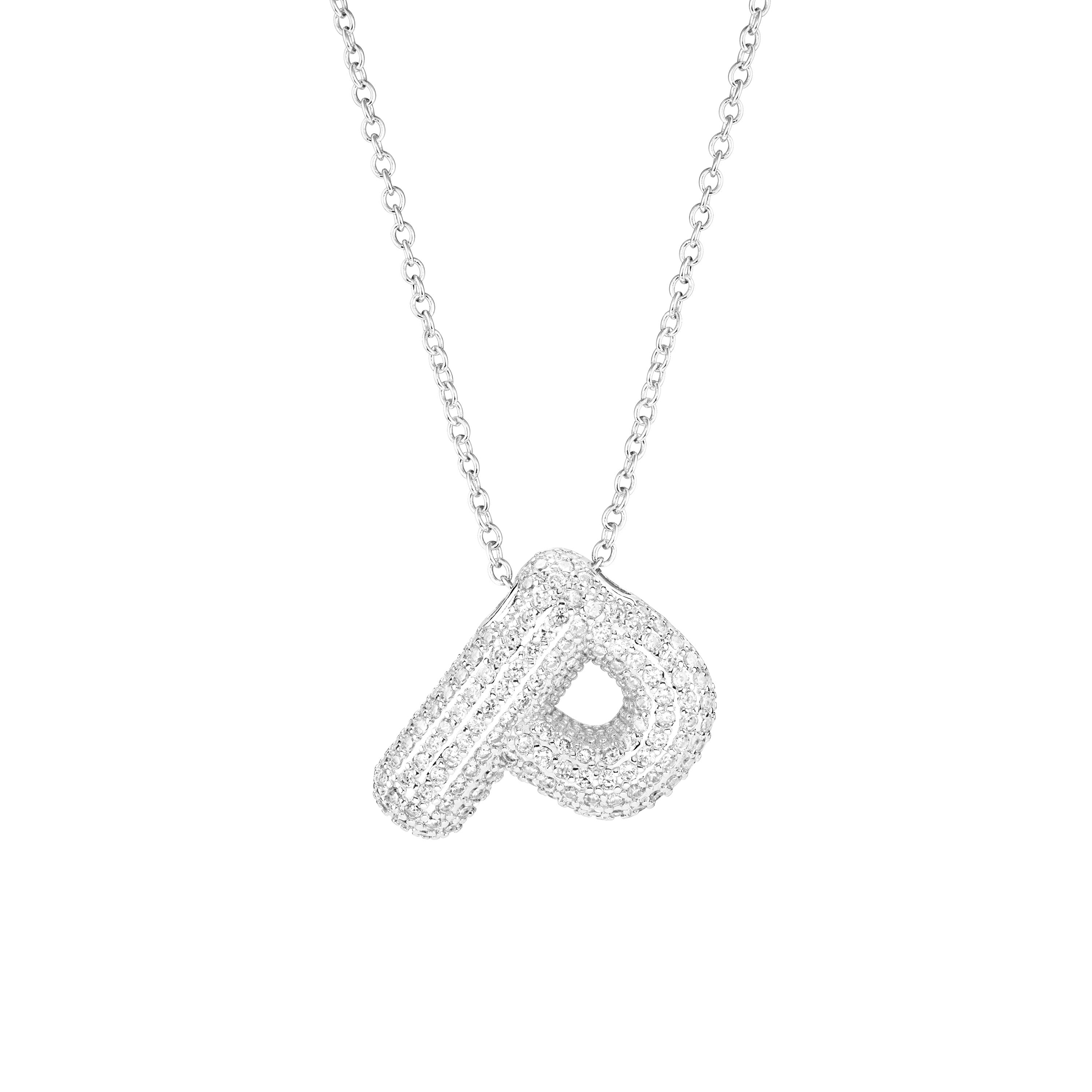 Pavé Bubble Initial Necklace