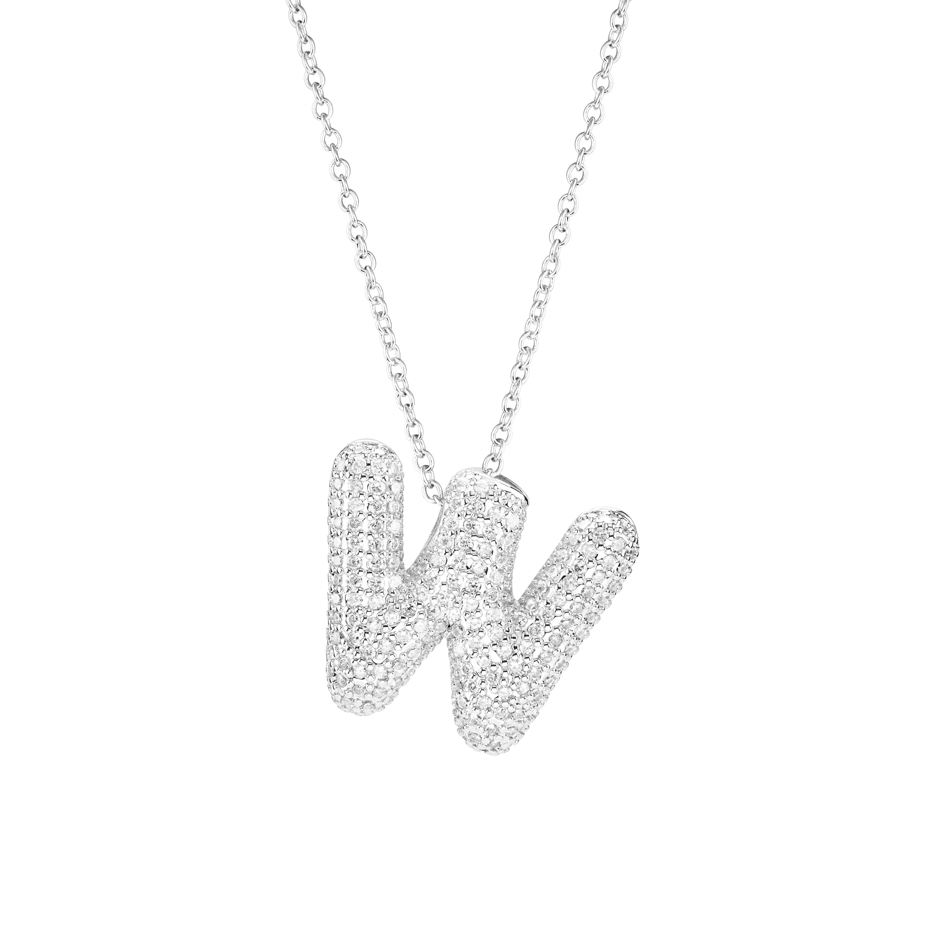 Pavé Bubble Initial Necklace