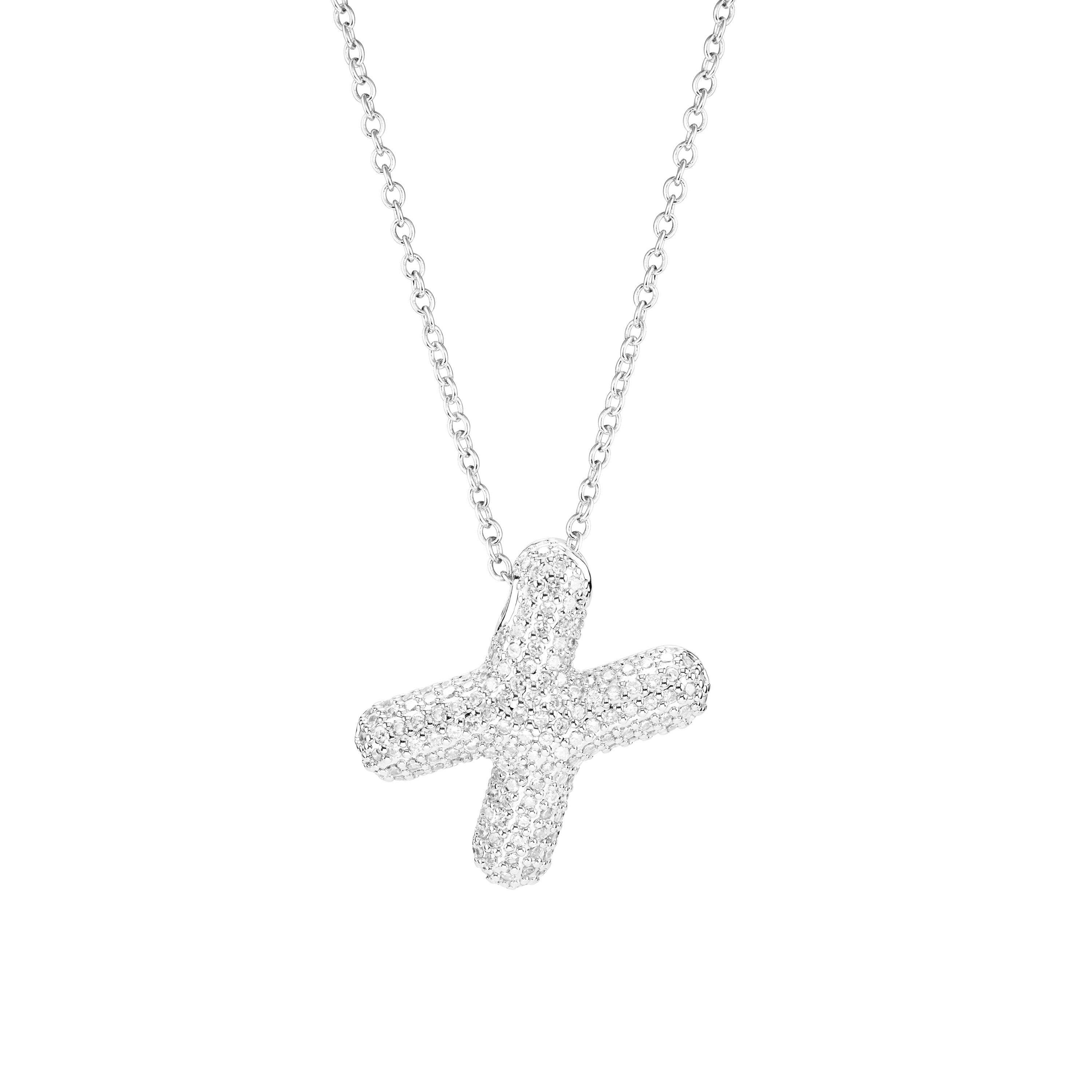 Pavé Bubble Initial Necklace