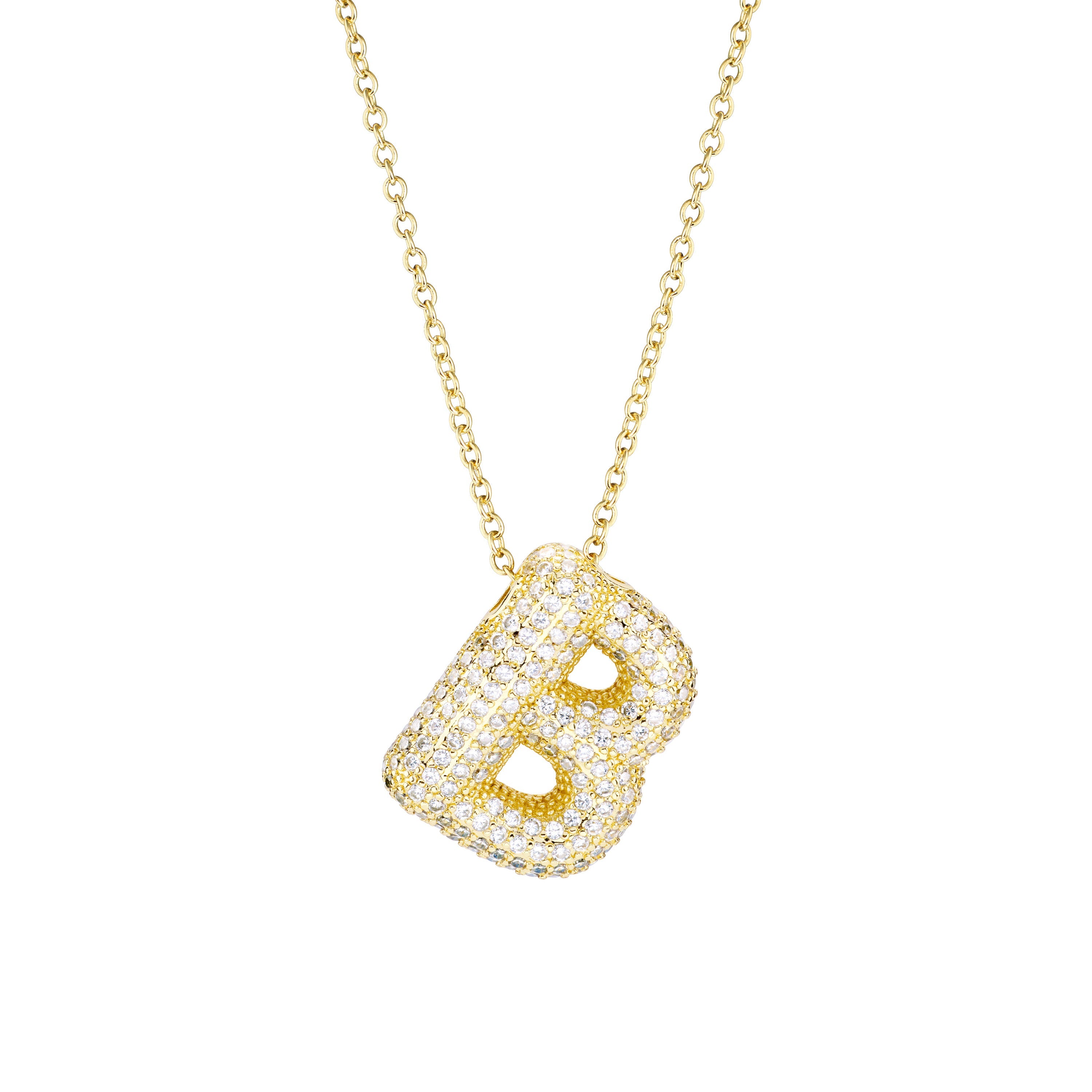 Pavé Bubble Initial Necklace