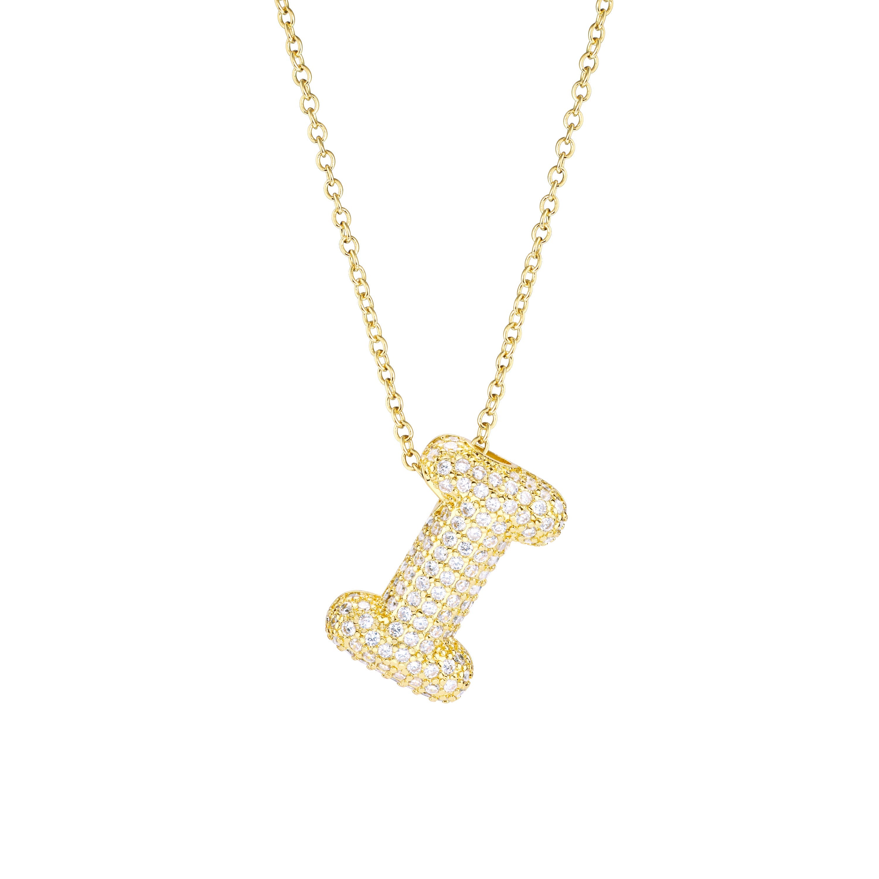 Pavé Bubble Initial Necklace