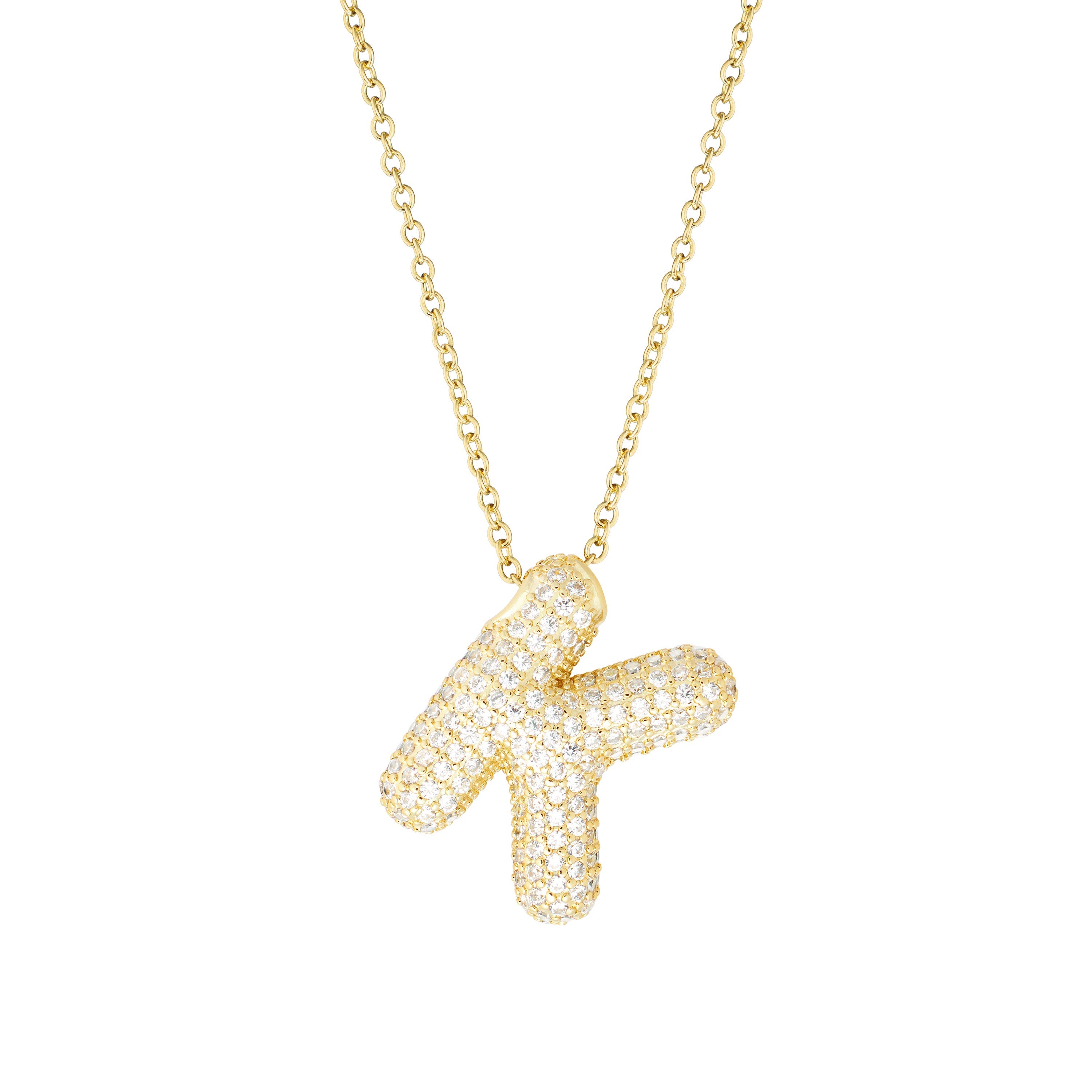 Pavé Bubble Initial Necklace