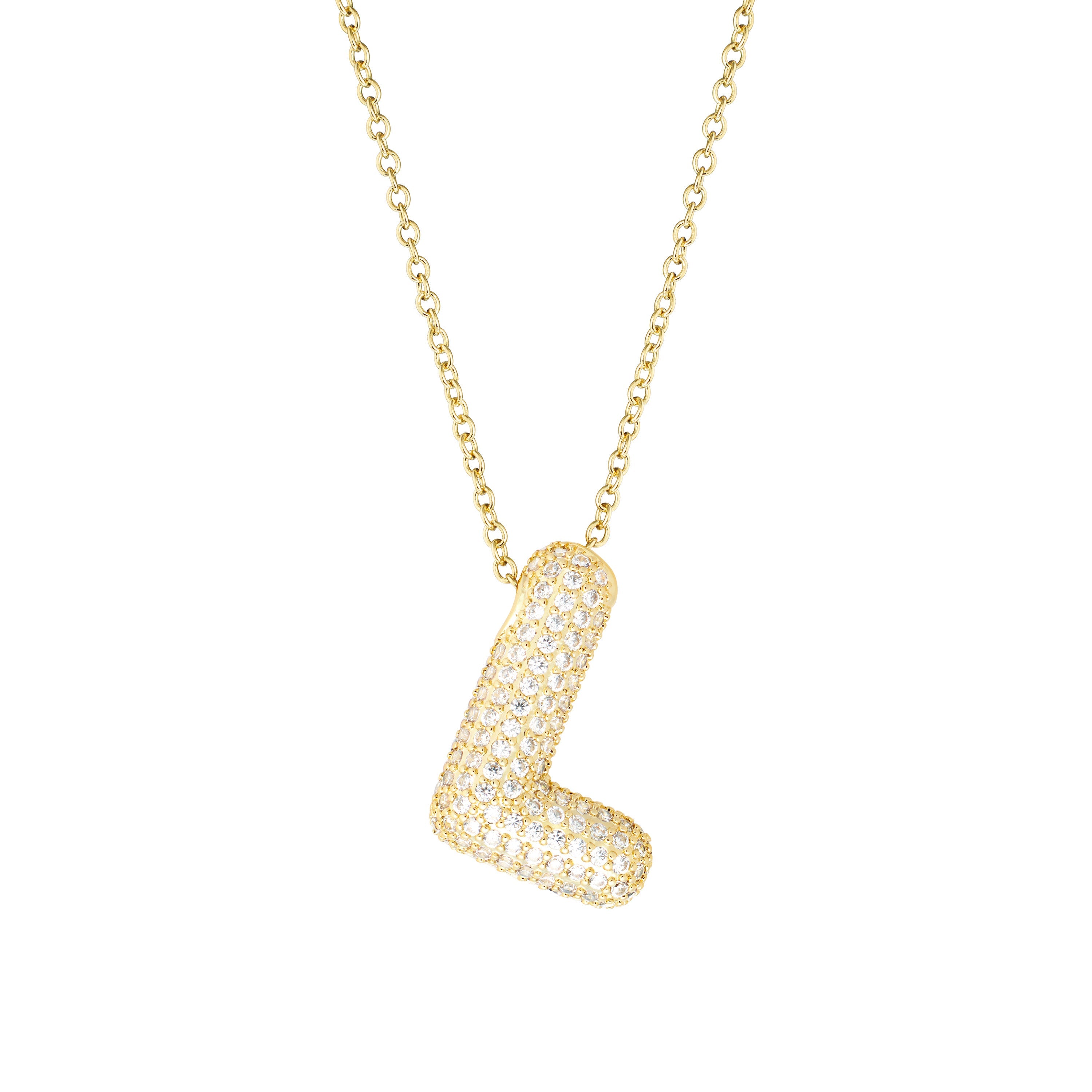 Pavé Bubble Initial Necklace