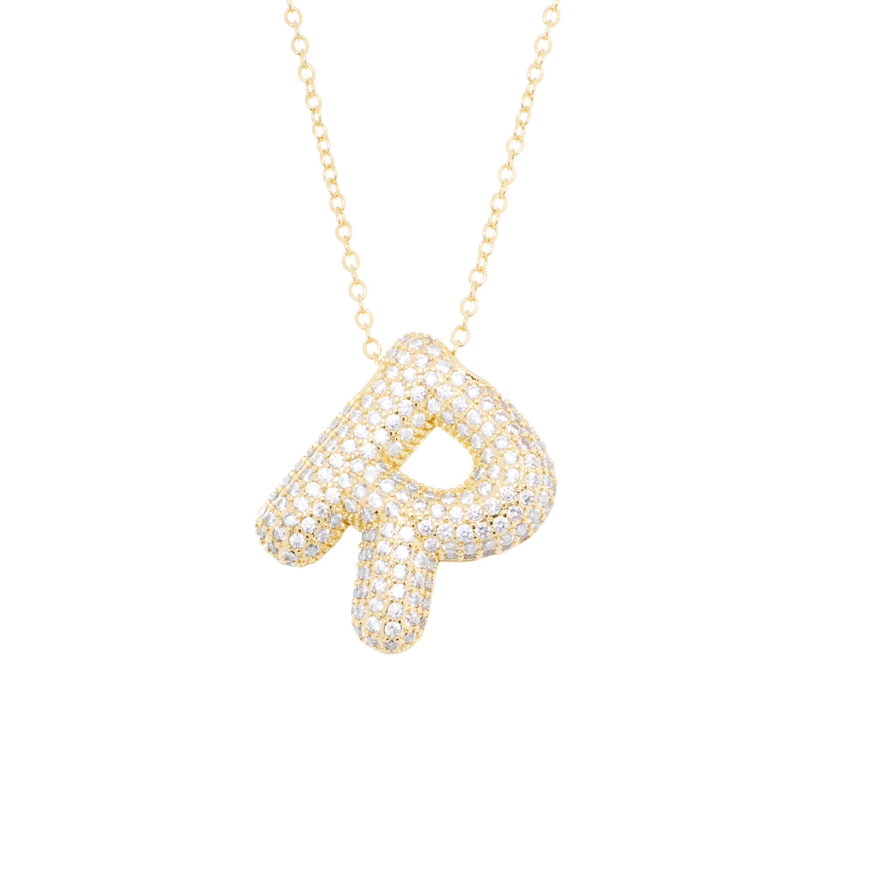 Pavé Bubble Initial Necklace