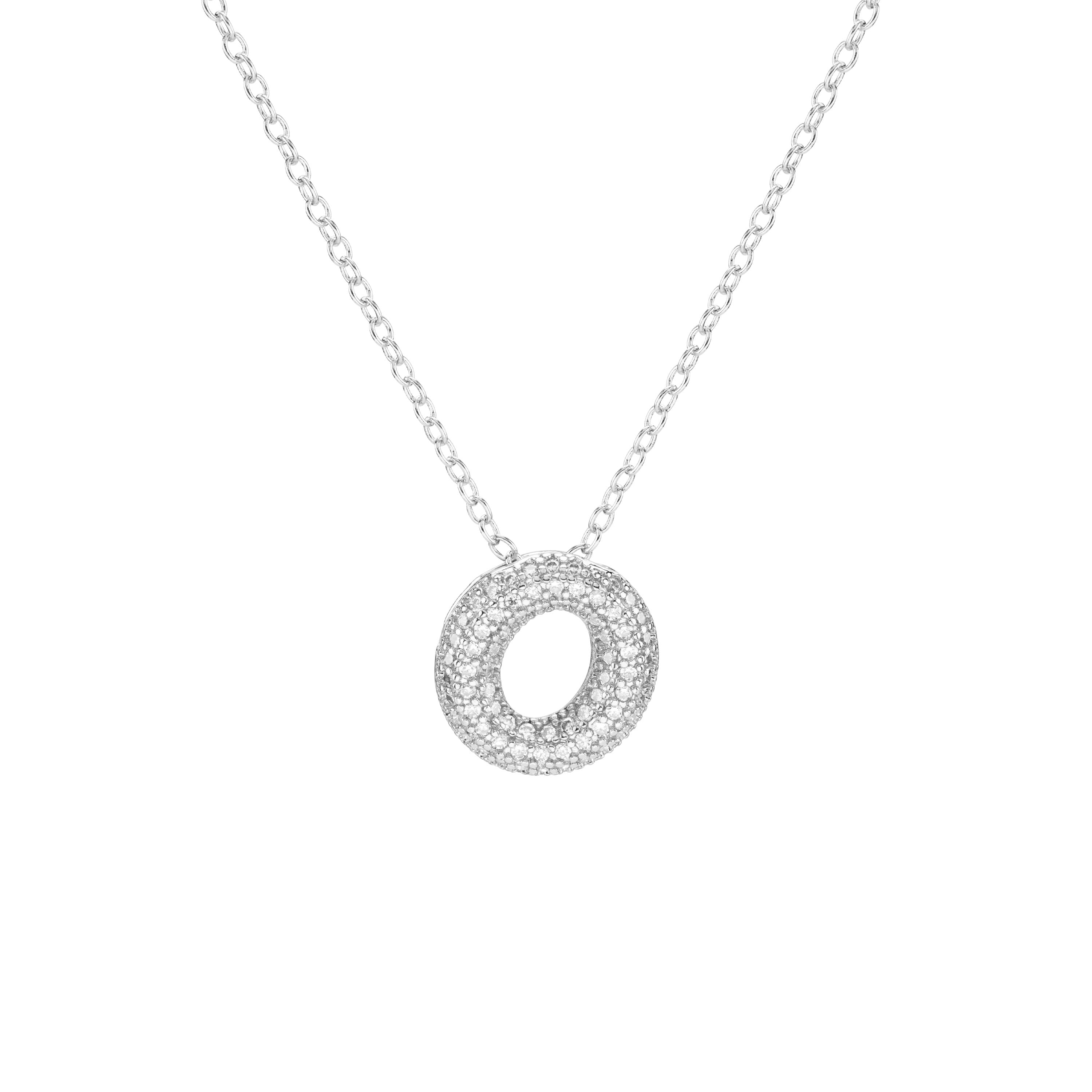 Pavé Mini Bubble Initial Necklace