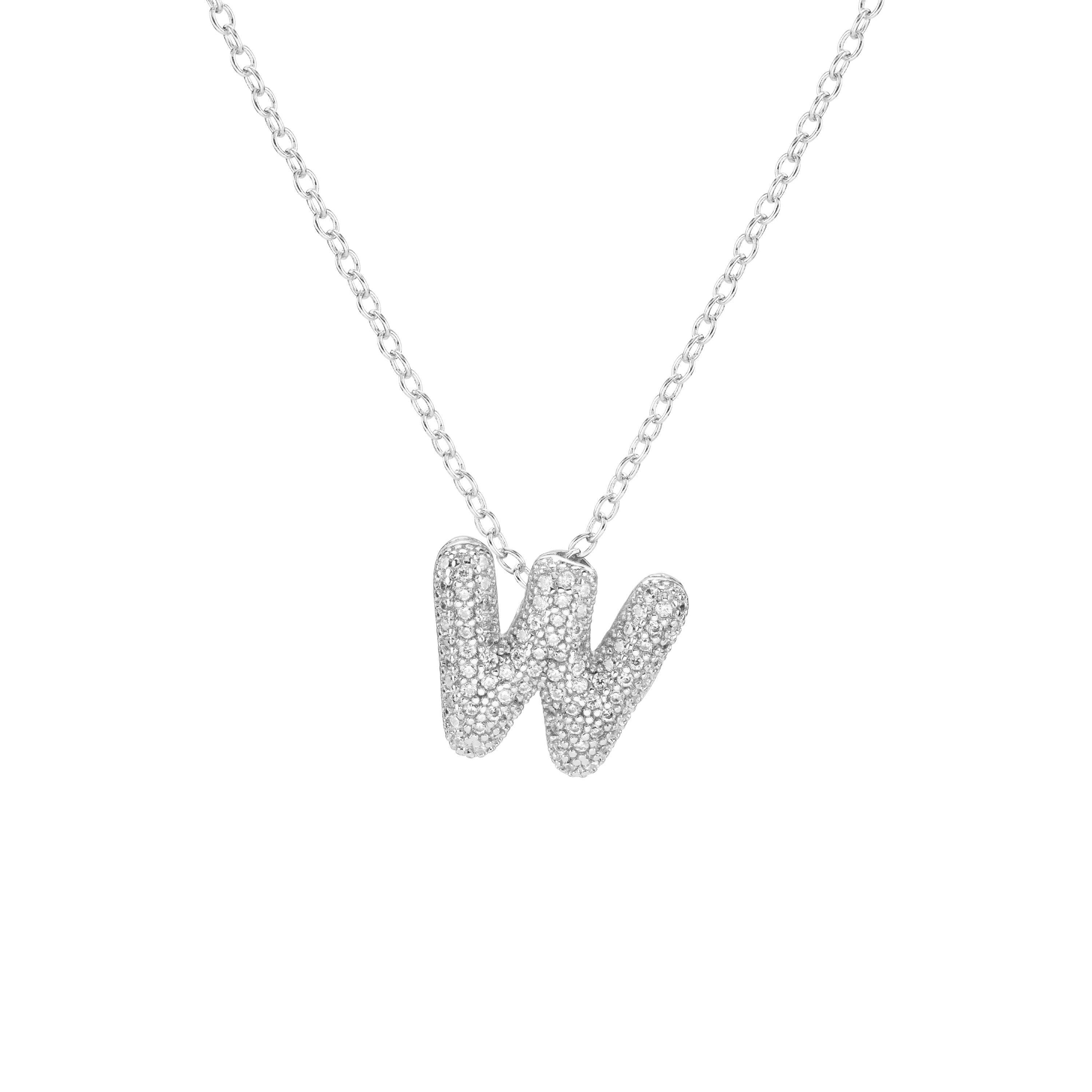 Pavé Mini Bubble Initial Necklace