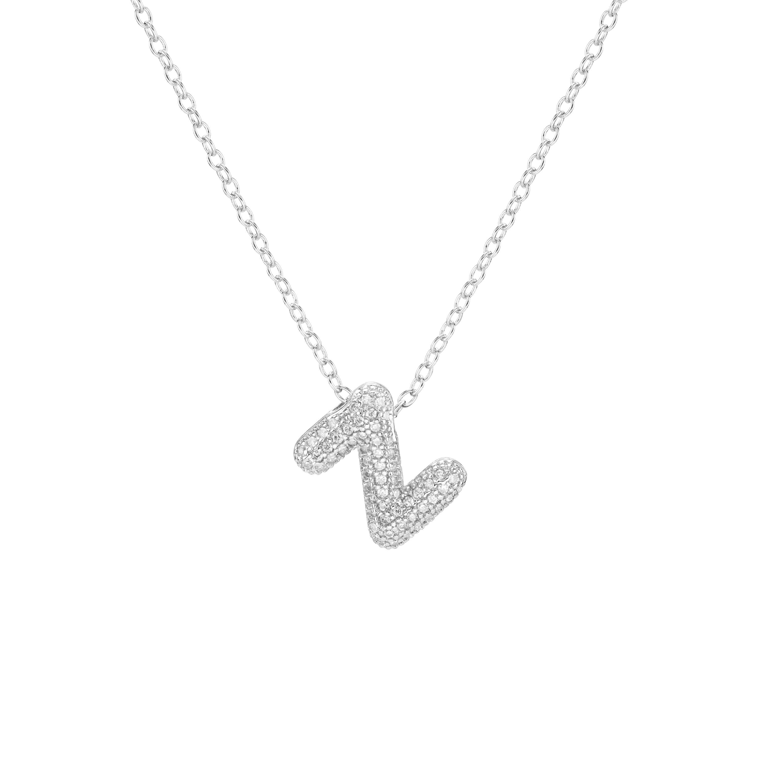 Pavé Mini Bubble Initial Necklace