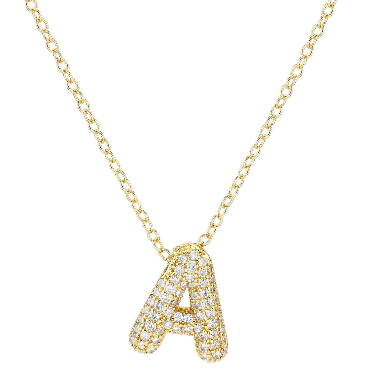 Pavé Bubble Initial Necklace