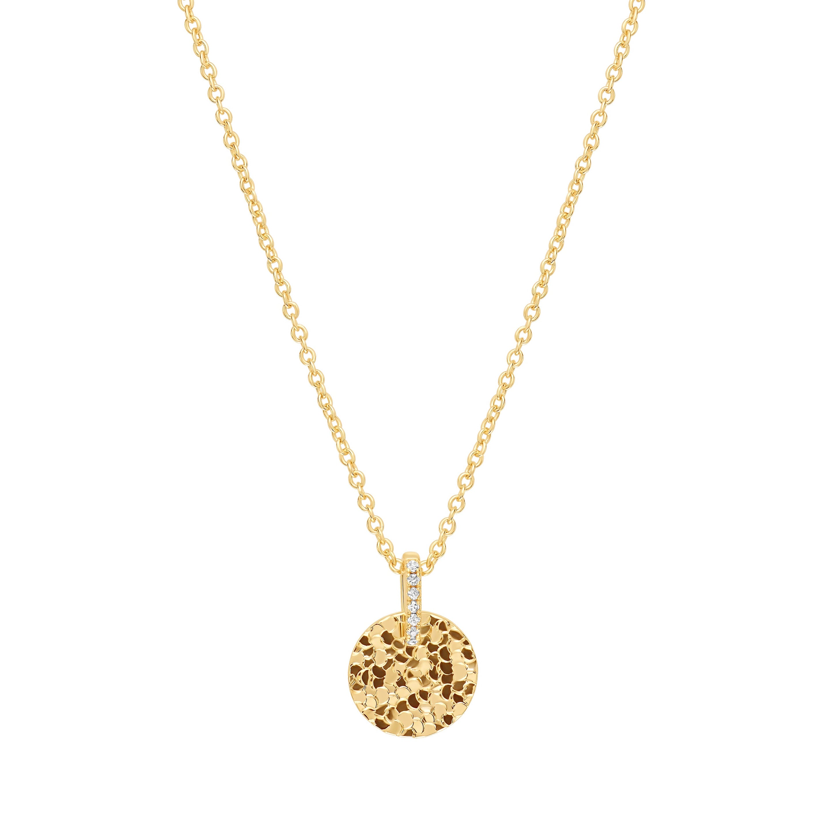 Golden Mirage Disc Pendant Necklace