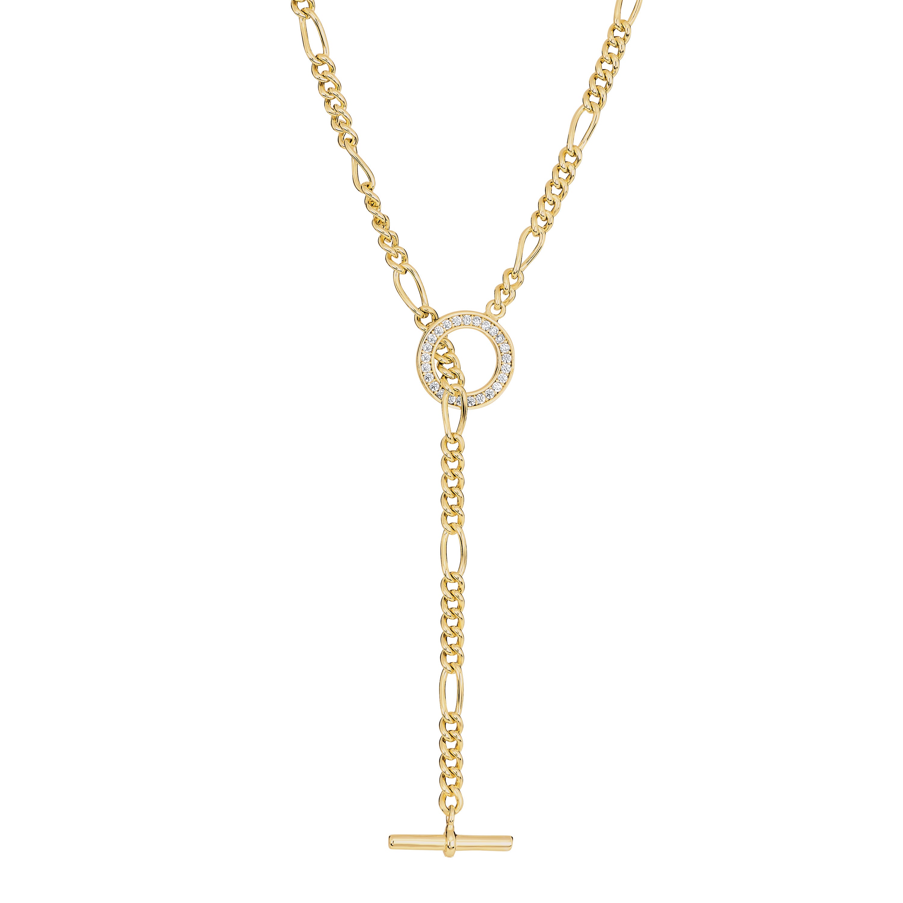 Pavé Toggle Figaro Lariat