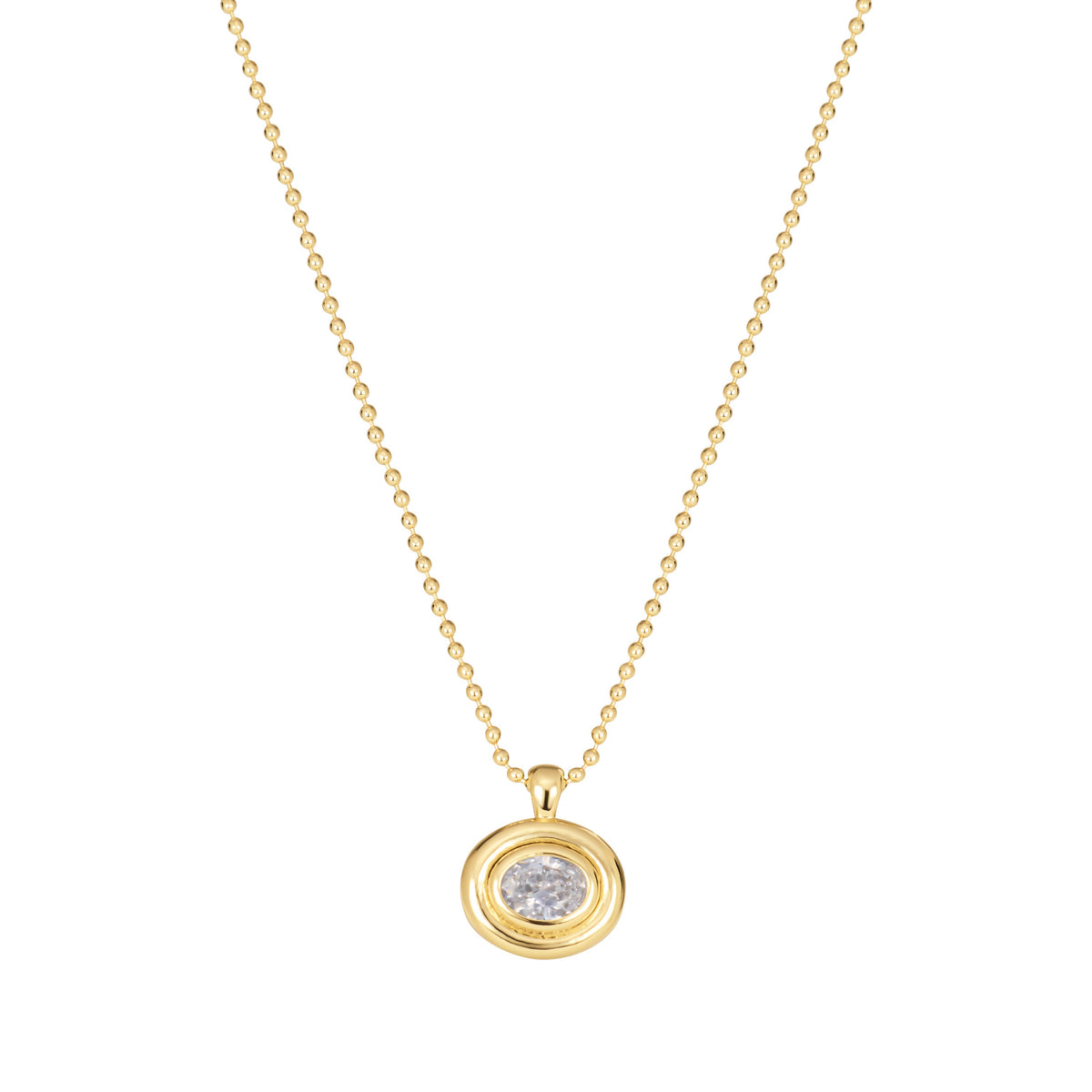 Gilded Halo Bezel Necklace