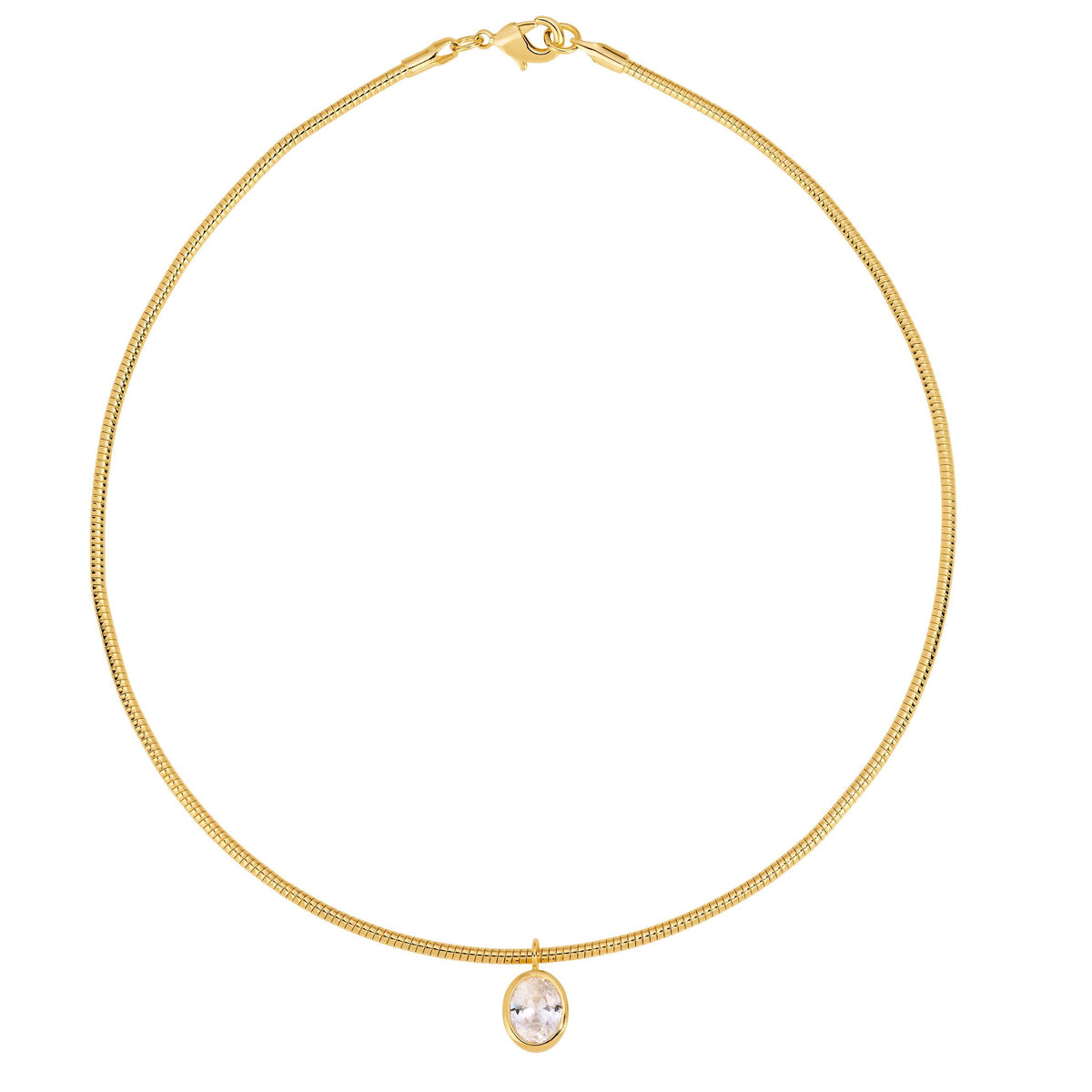 Oval Charm Collar Necklace