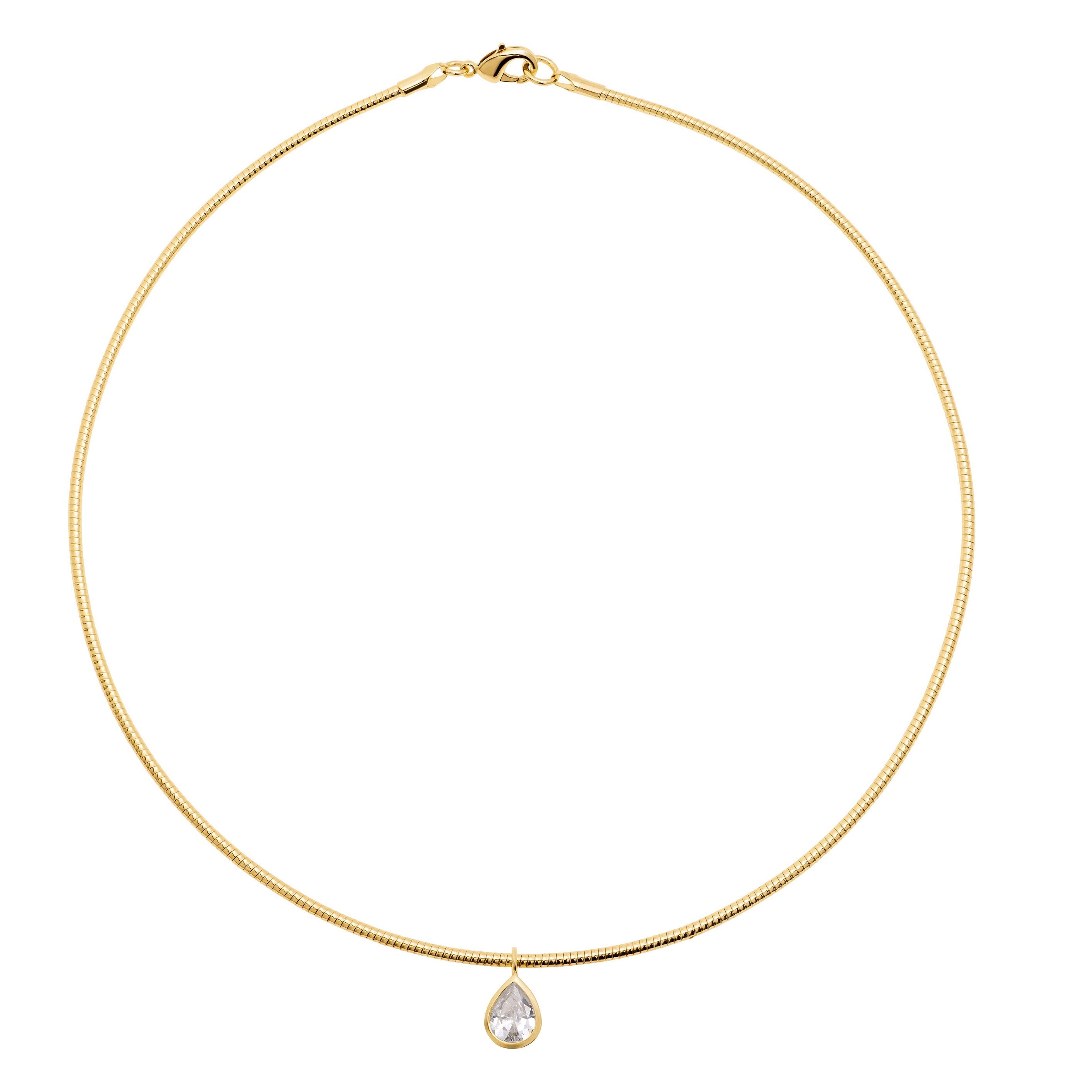 Pear Charm Collar Necklace