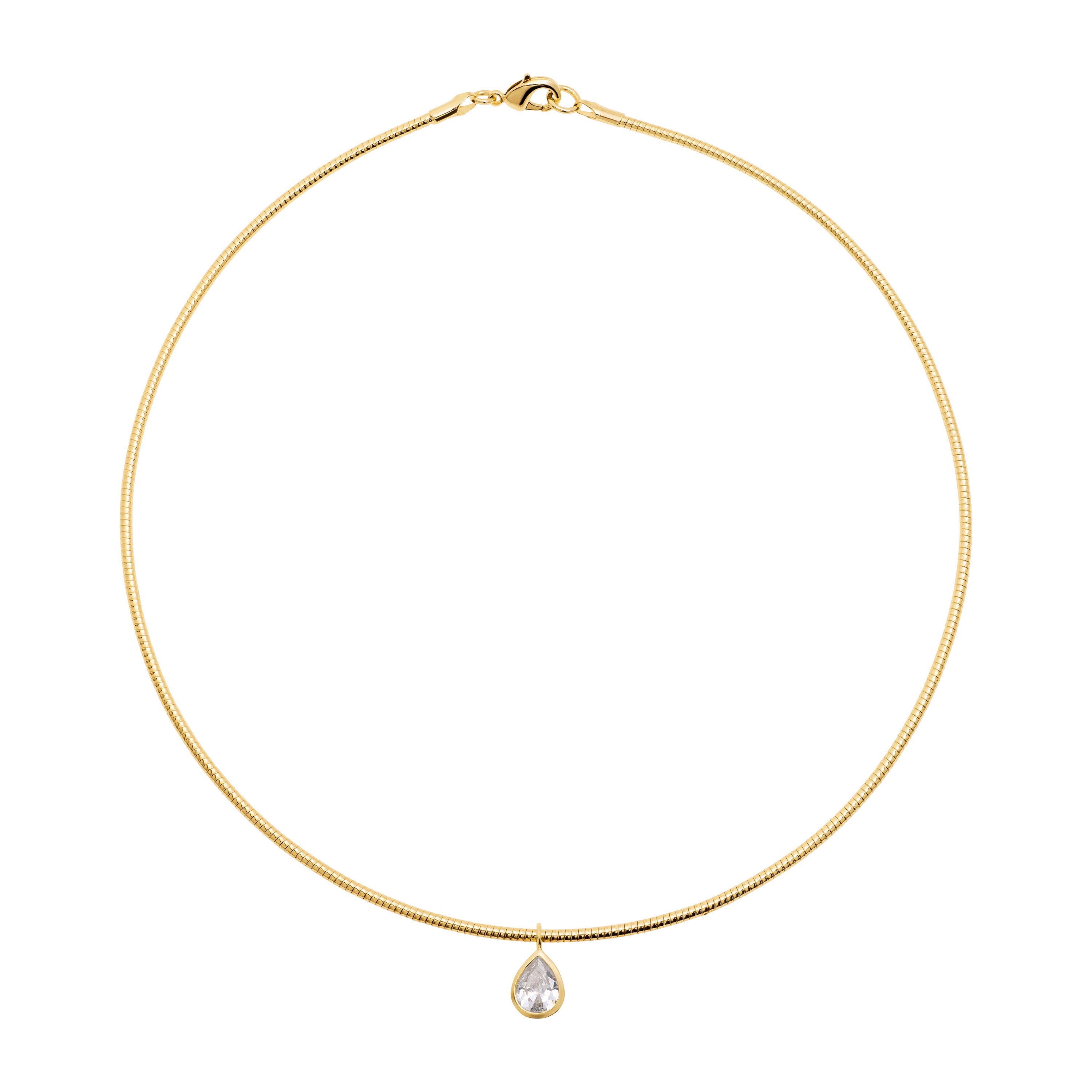 Pear Charm Collar Necklace