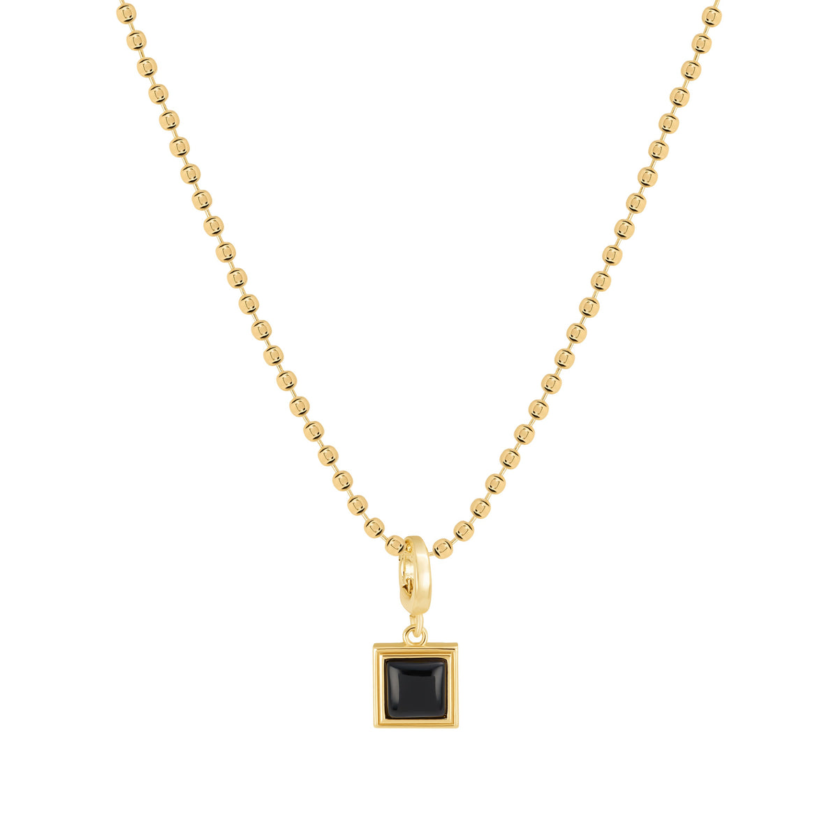 Noire Square Onyx Pendant Necklace