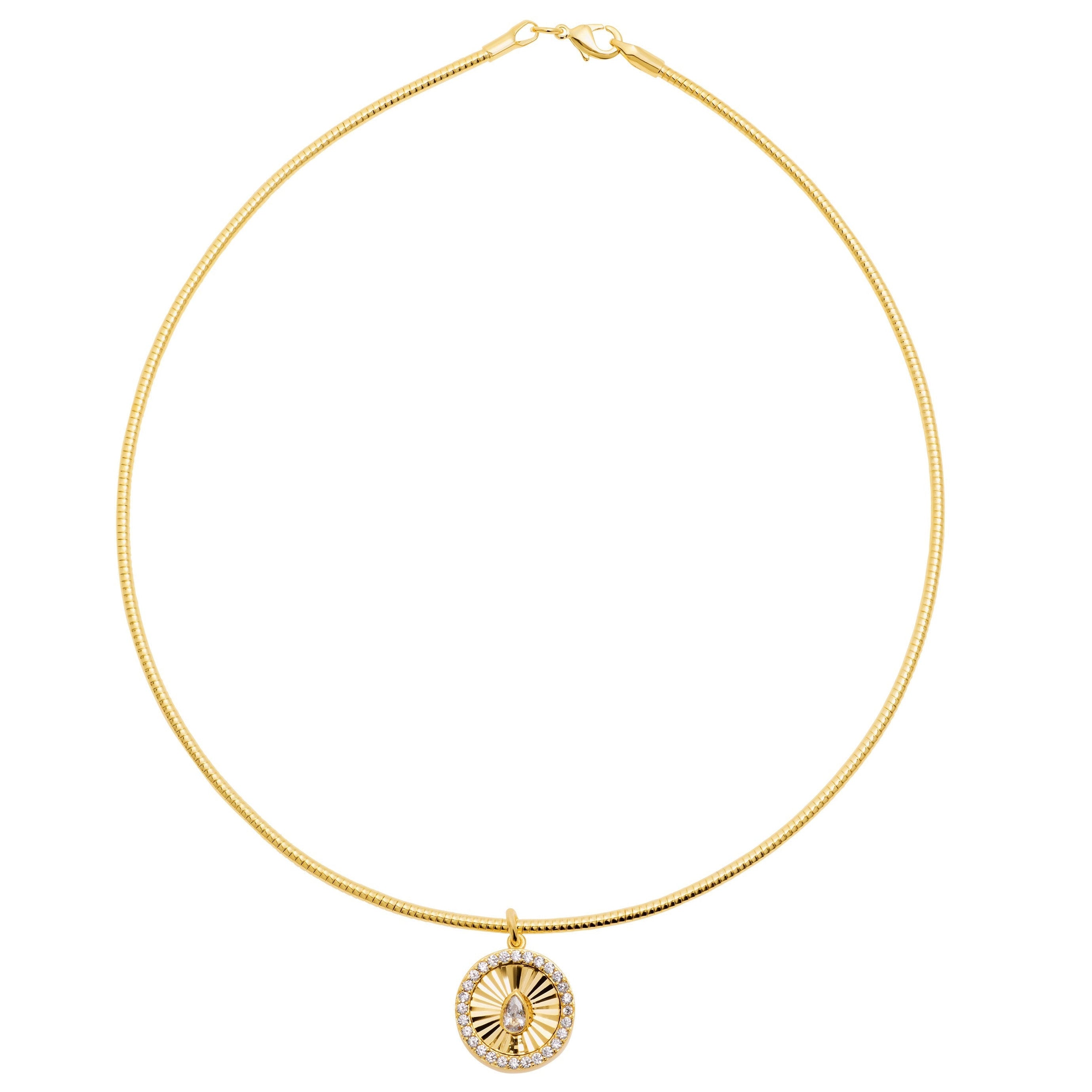 Soleil Teardrop Medallion Collar Necklace