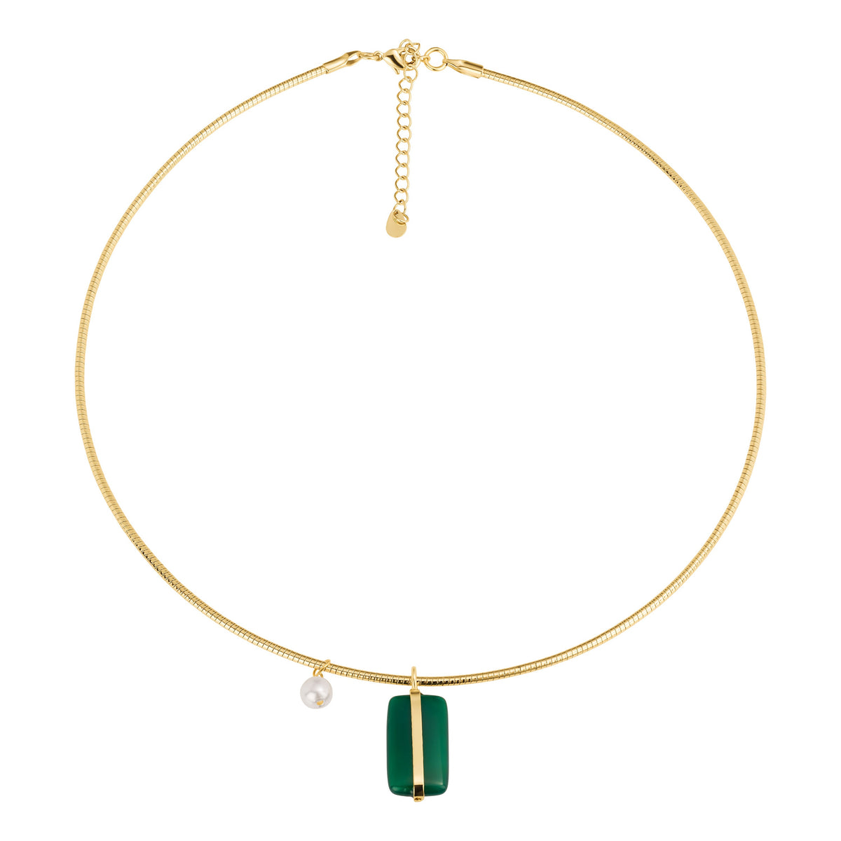 Virelle Green Quartz Bar Collar Necklace