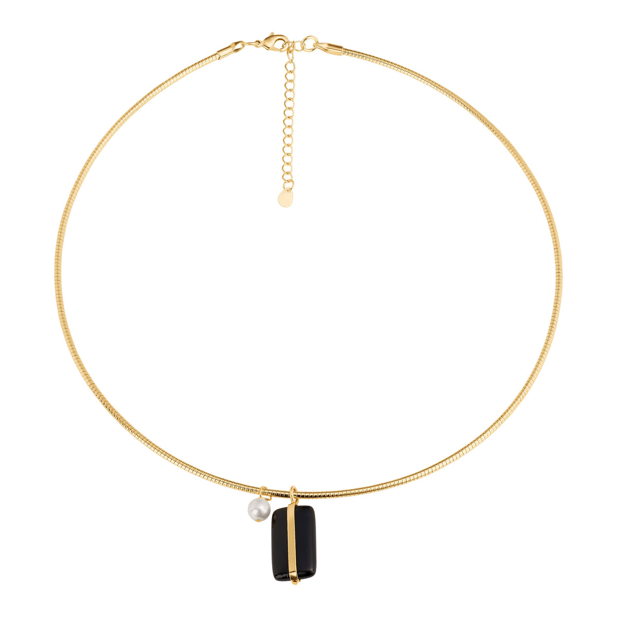 Virelle Onyx Bar Collar Necklace