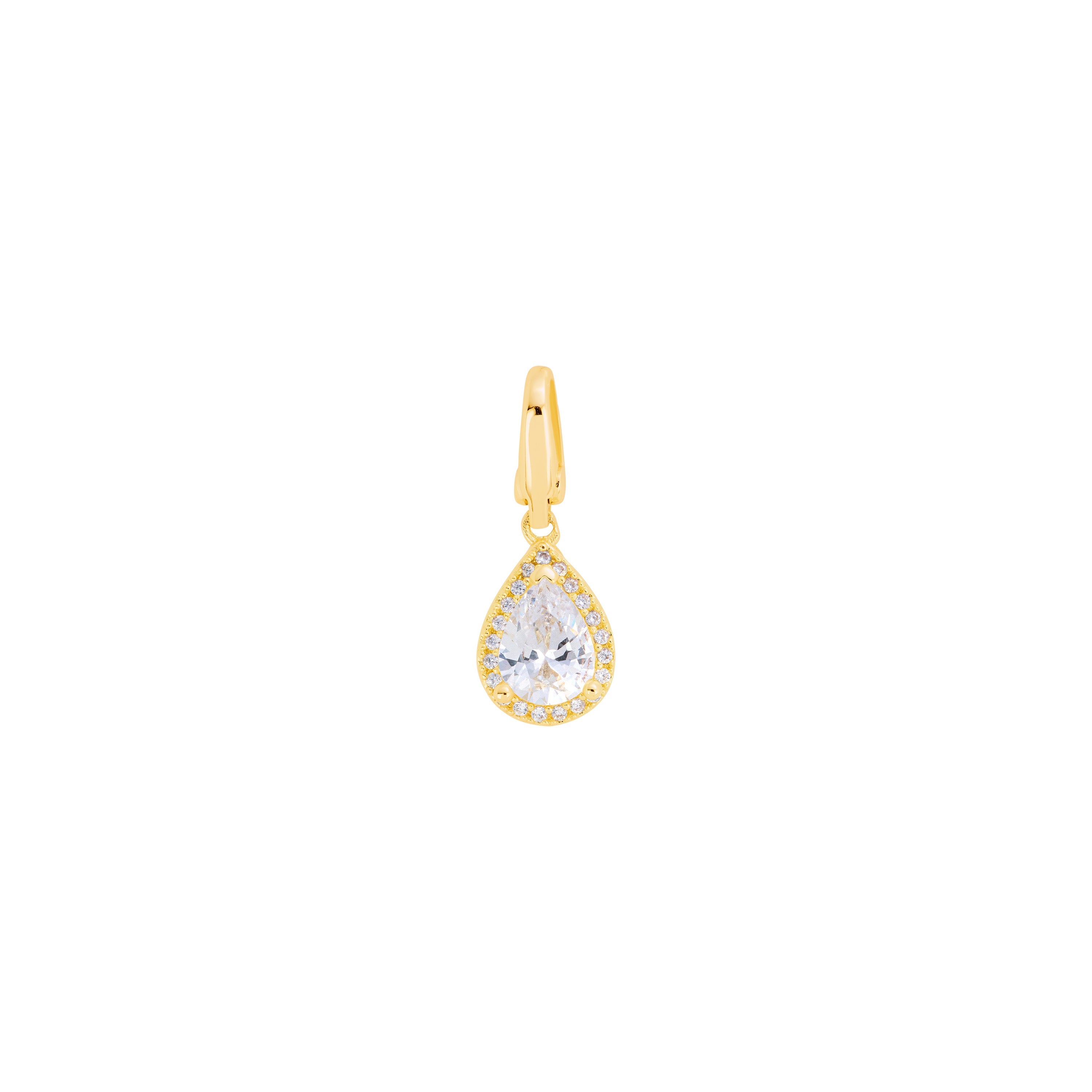Pave Pear Teardrop Charm