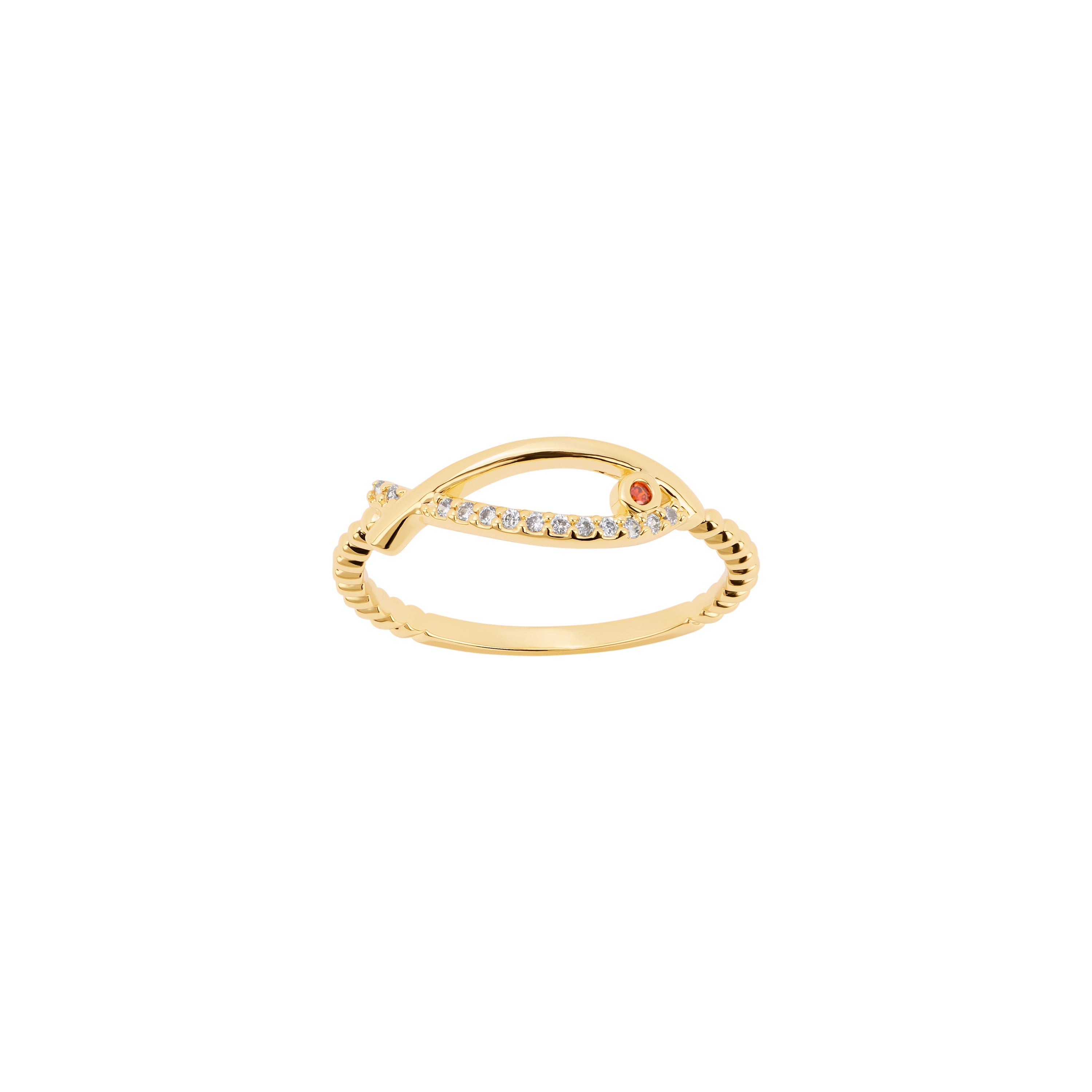 Golden Tide Open Fish Ring