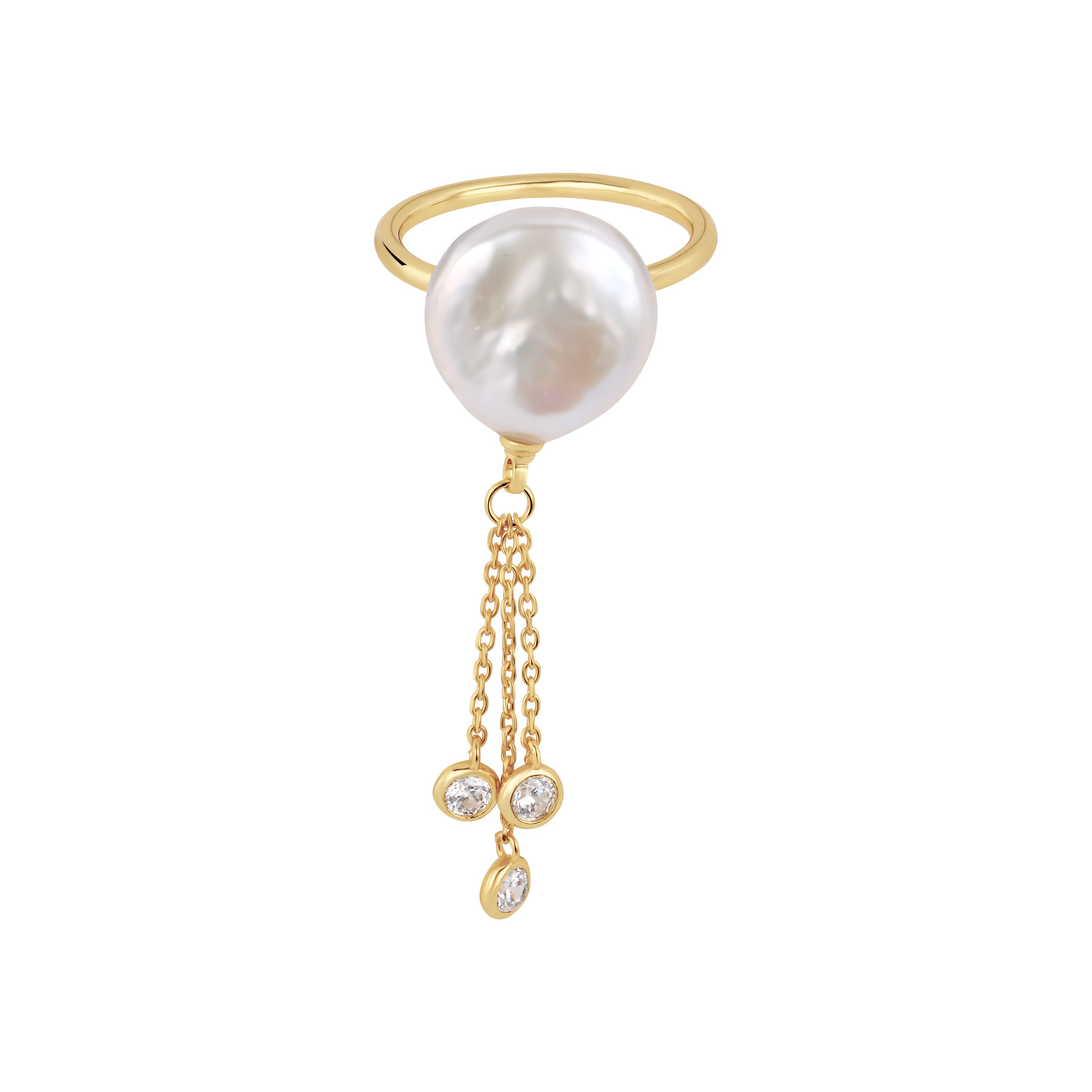 Maravelle Pearl Drop Ring