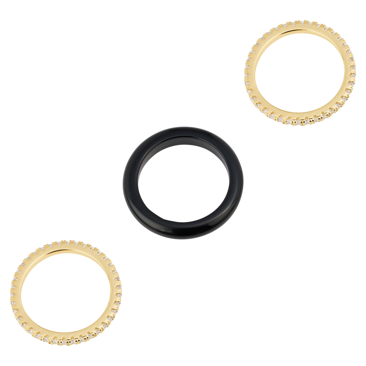 Nior Onyx Trio Ring