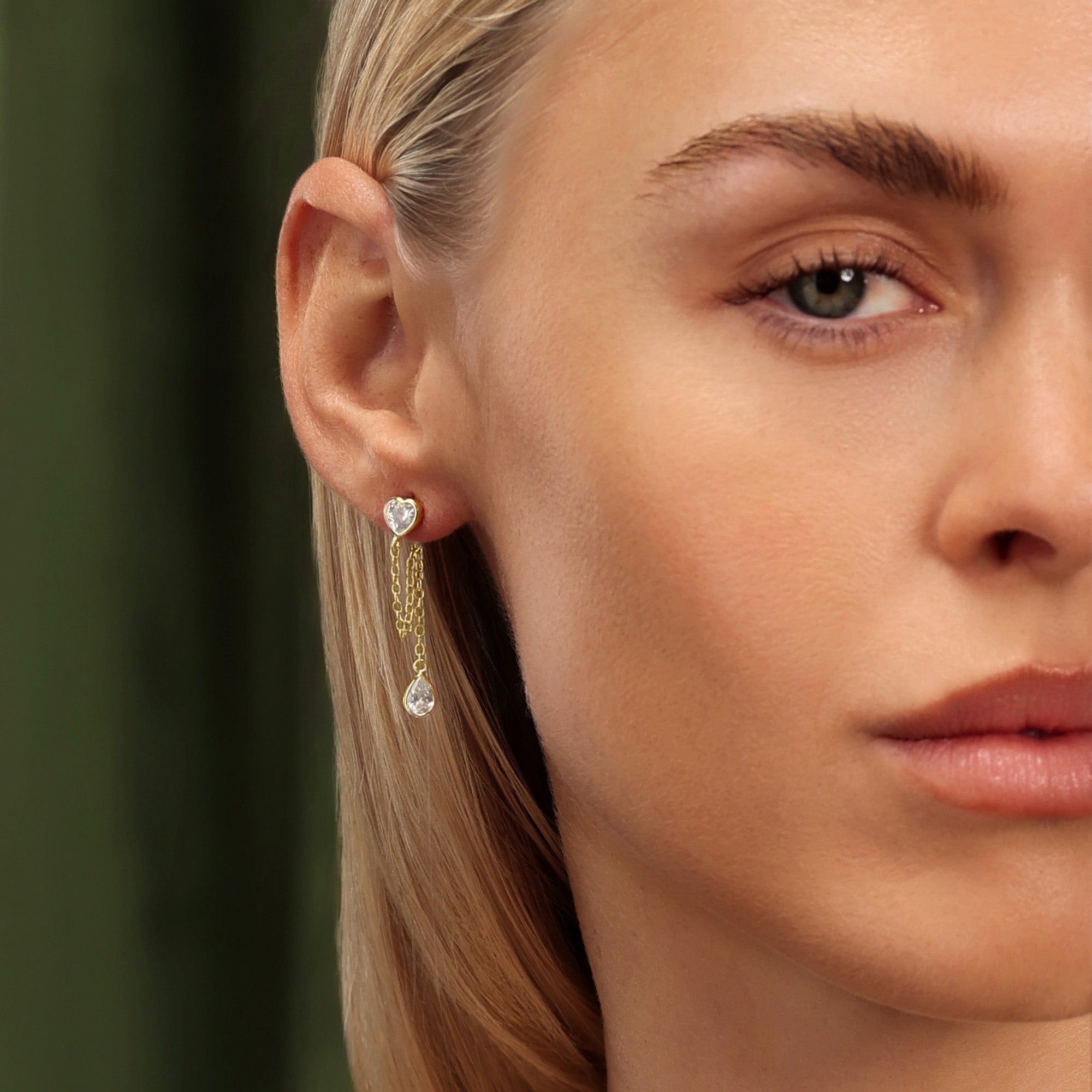 The Heart Teardrop Duo Chain Drops