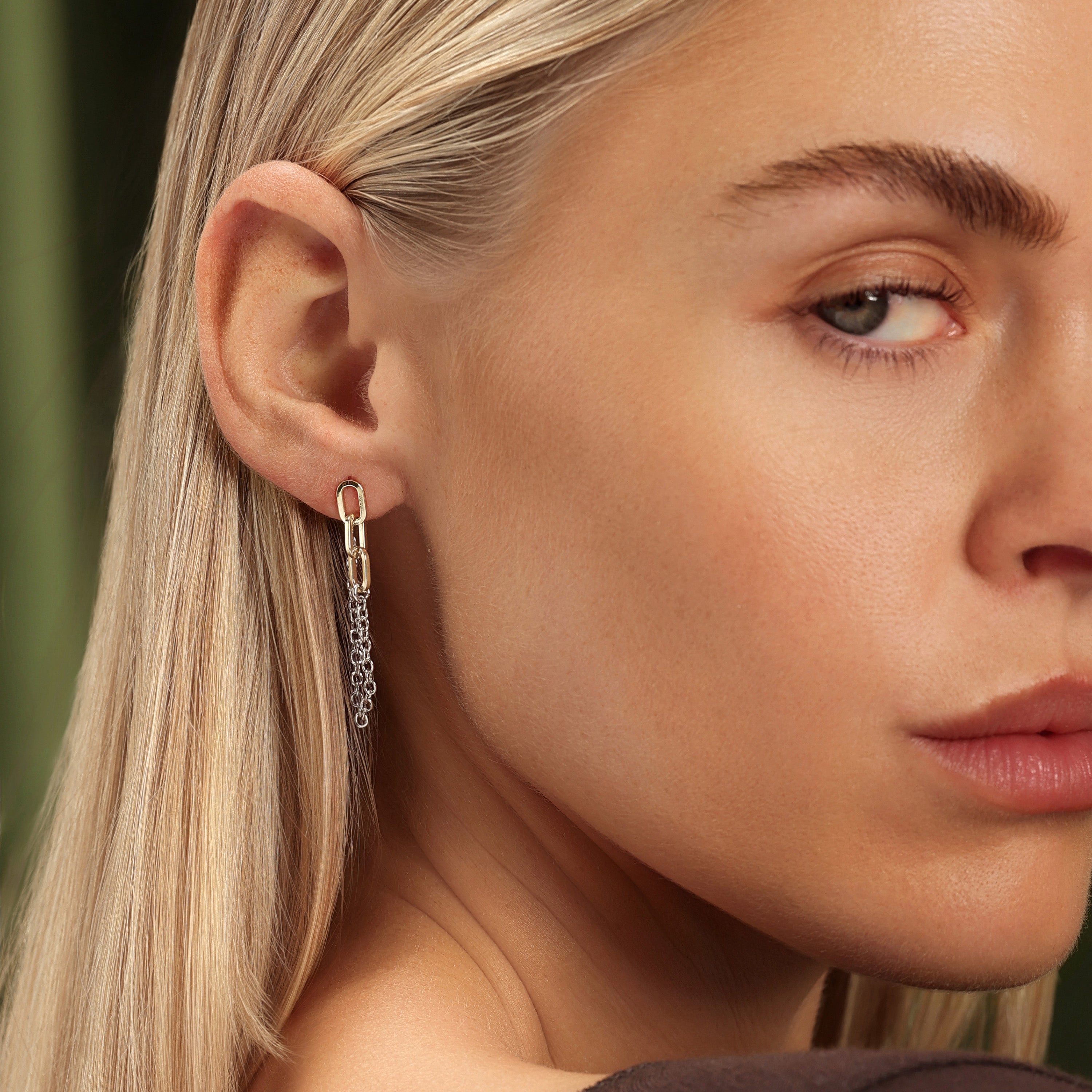 The Muse Two-Tone Link Earrings