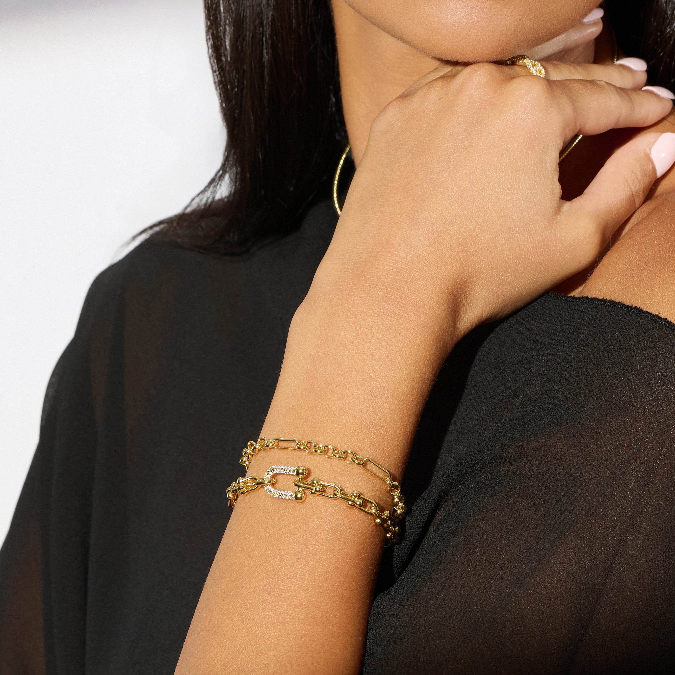 Figaro Chain Link Bracelet