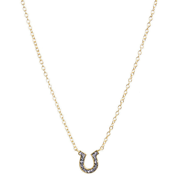 Midnight Horseshoe Pendant Necklace
