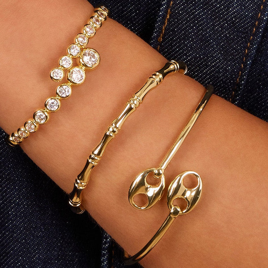 The Bezel Bloom Bypass Cuff Bracelet