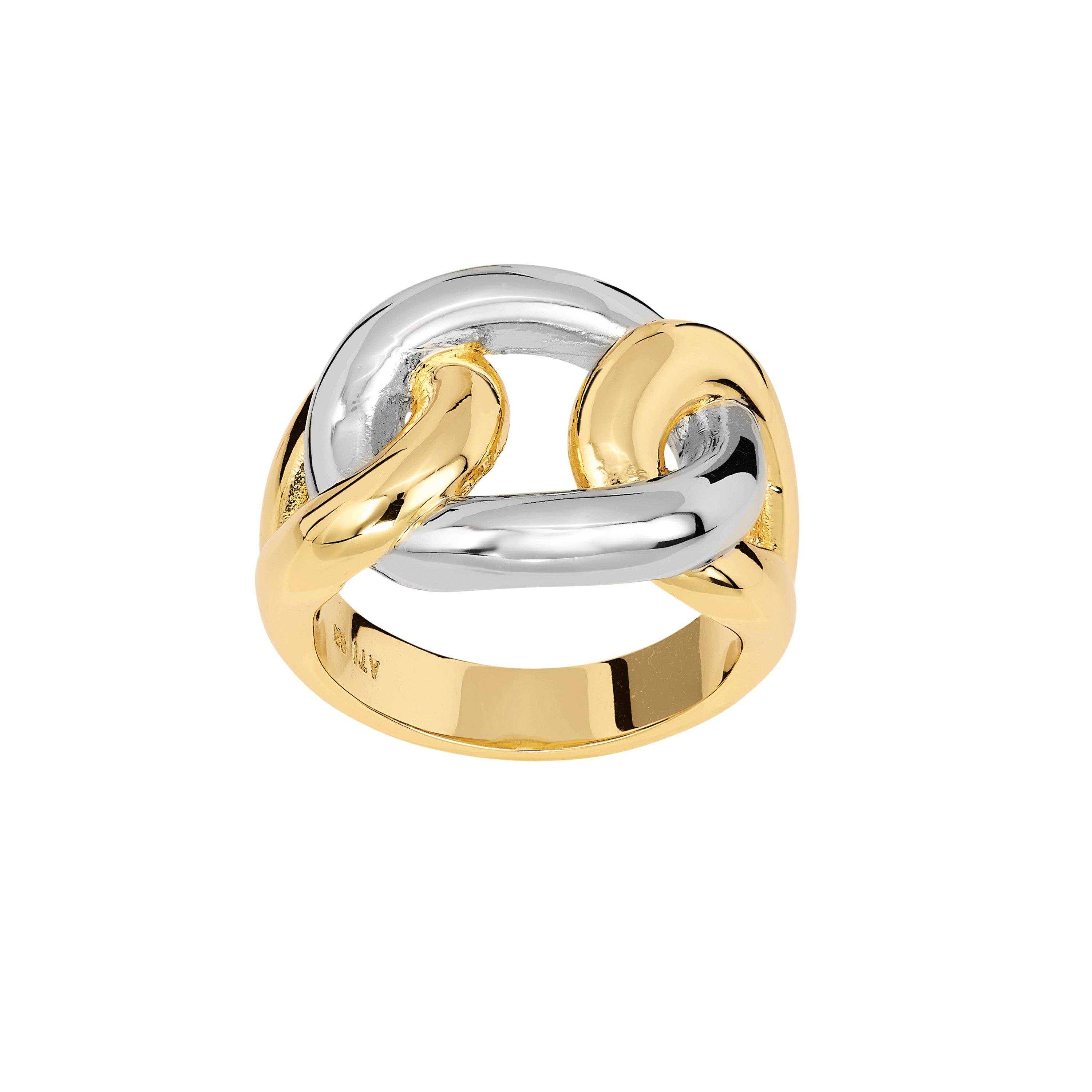 Two-tone gold and silver ring. 