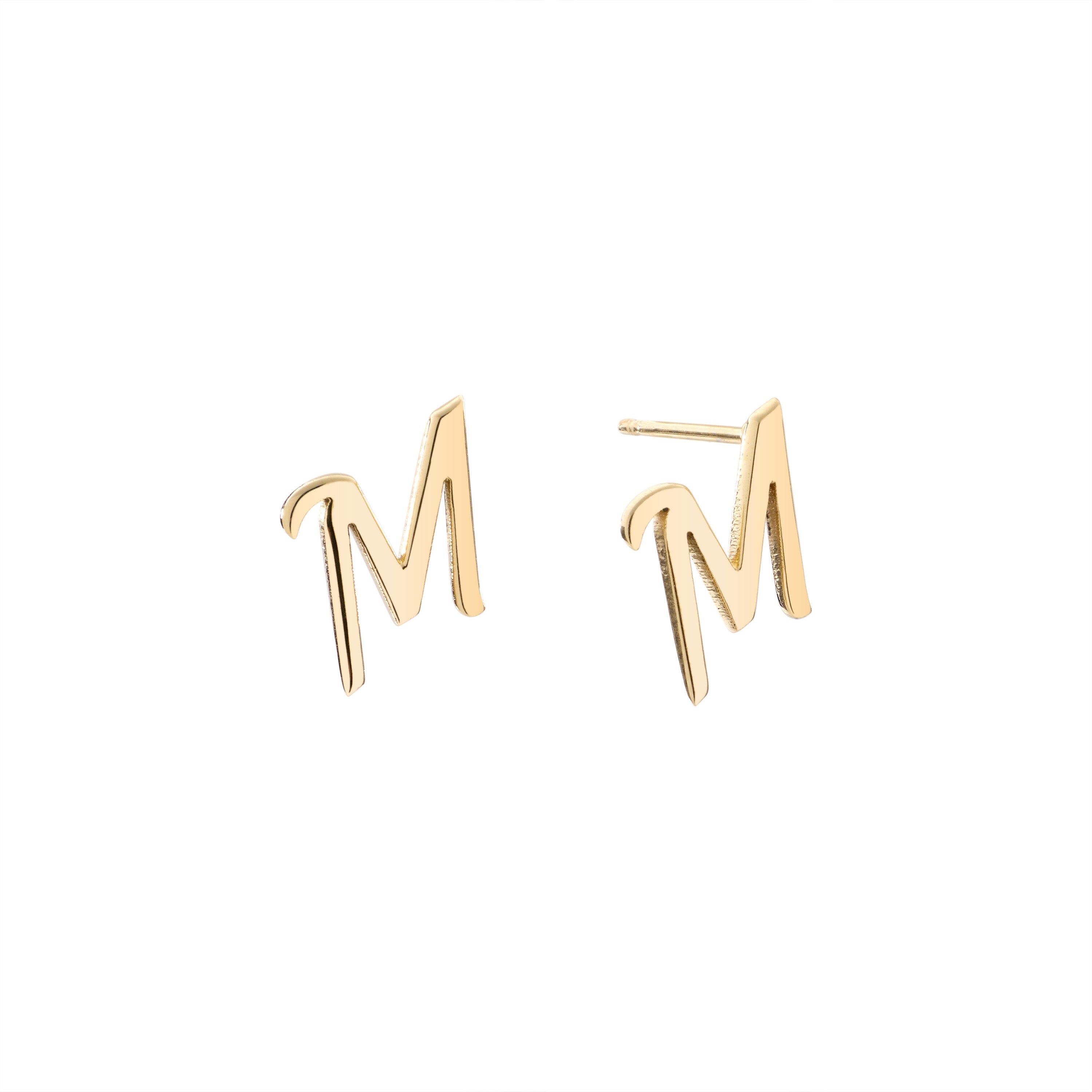 Initial Stud Earrings