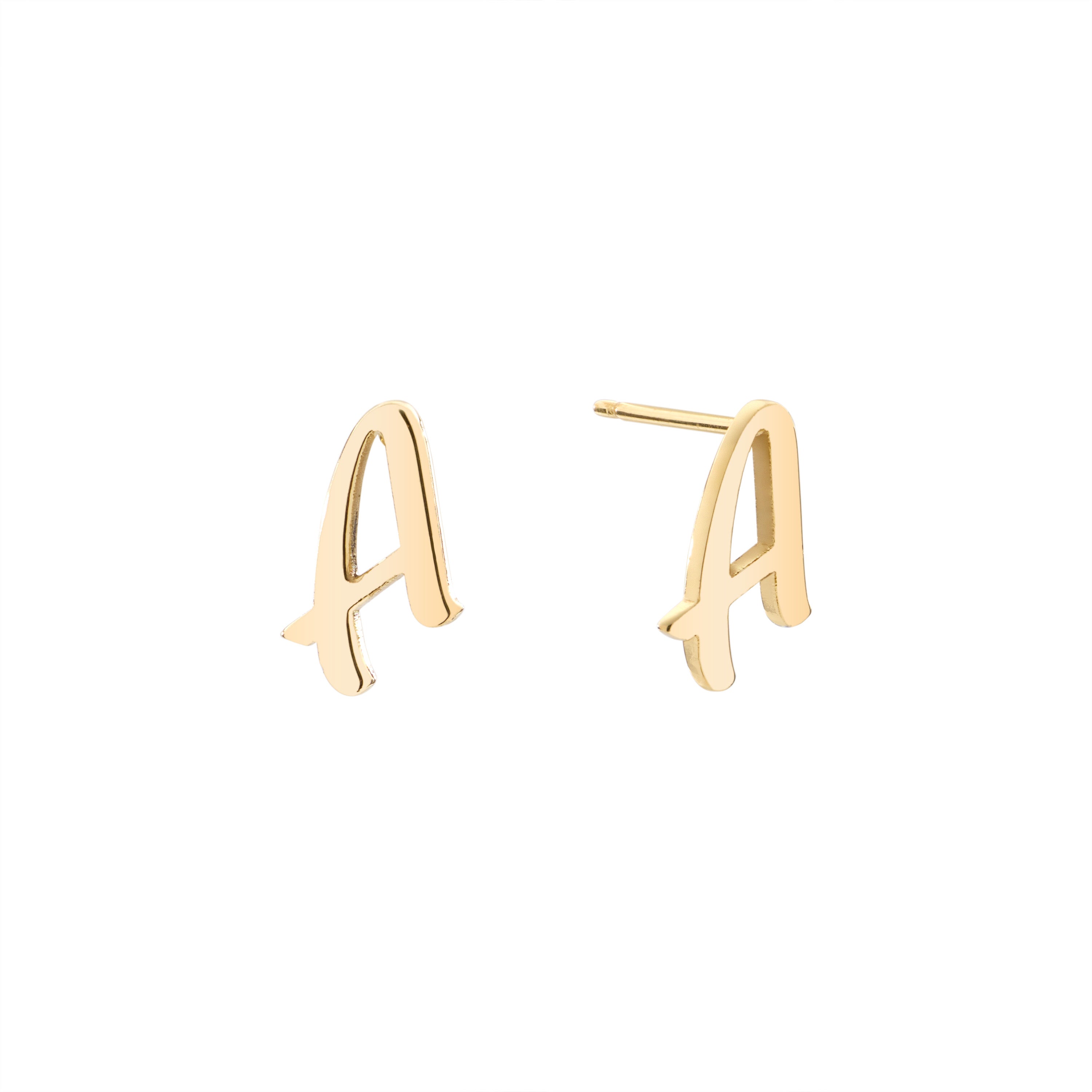 Initial Stud Earrings