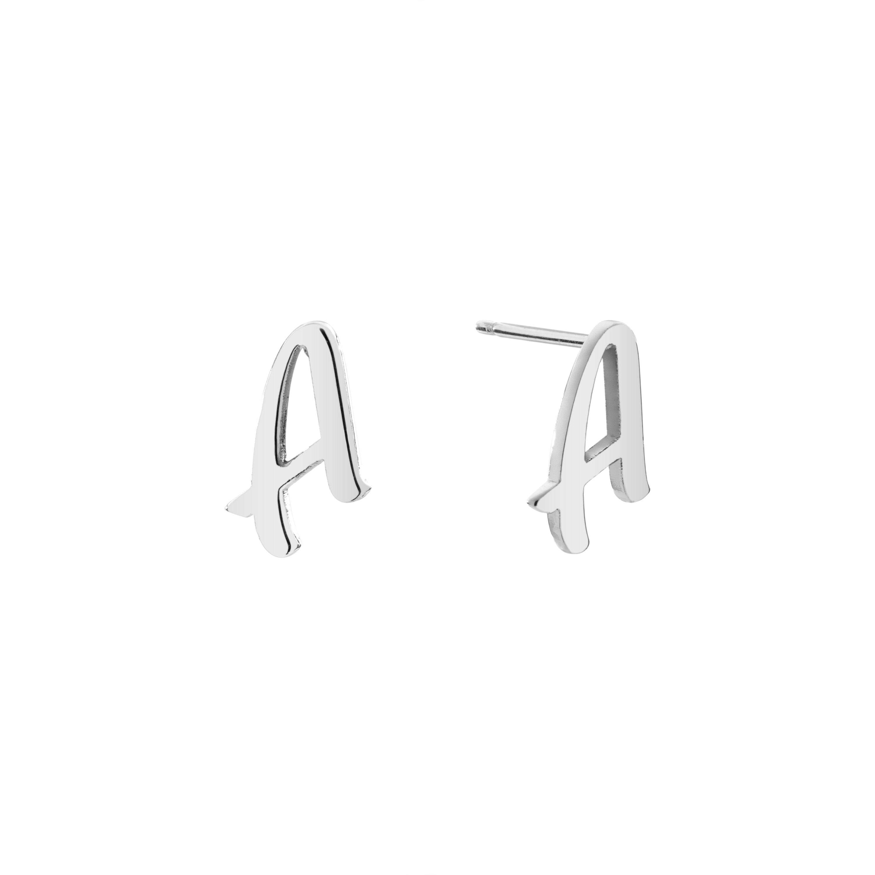 Initial Stud Earrings