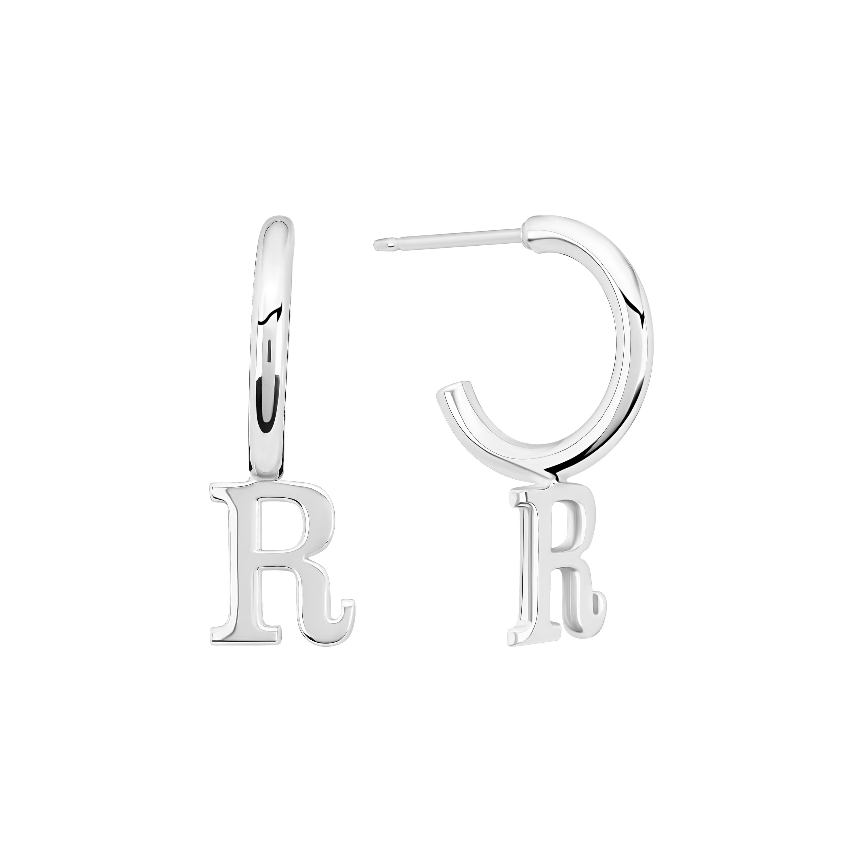 Initial Huggie Hoop Earring