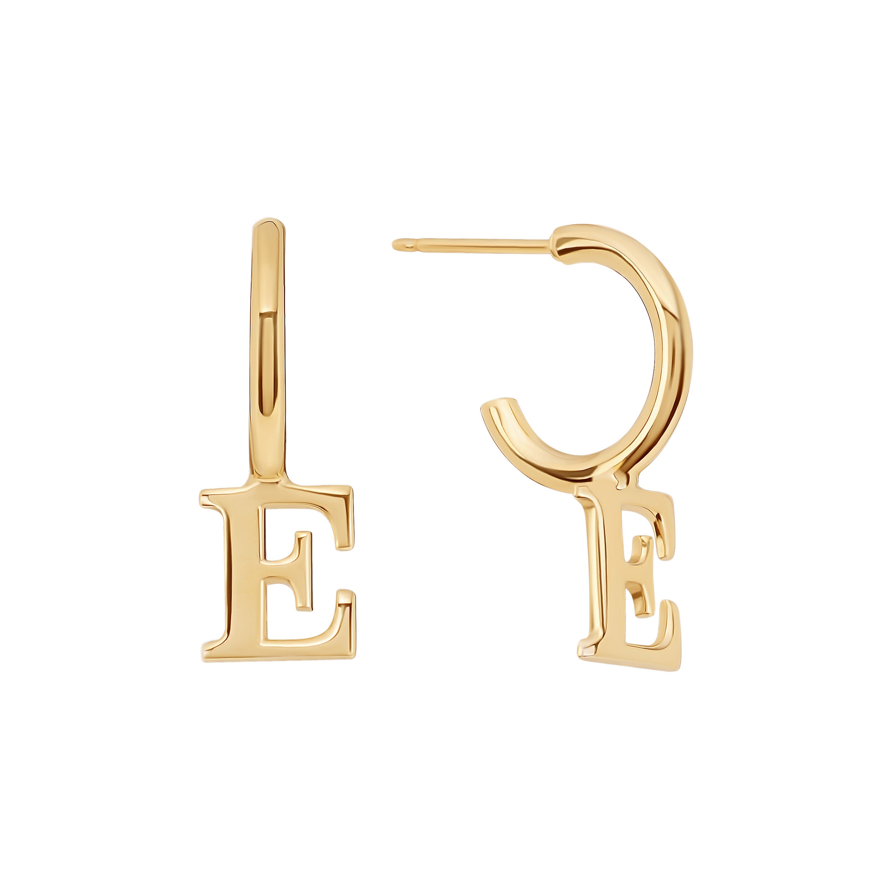 Initial Huggie Hoop Earring