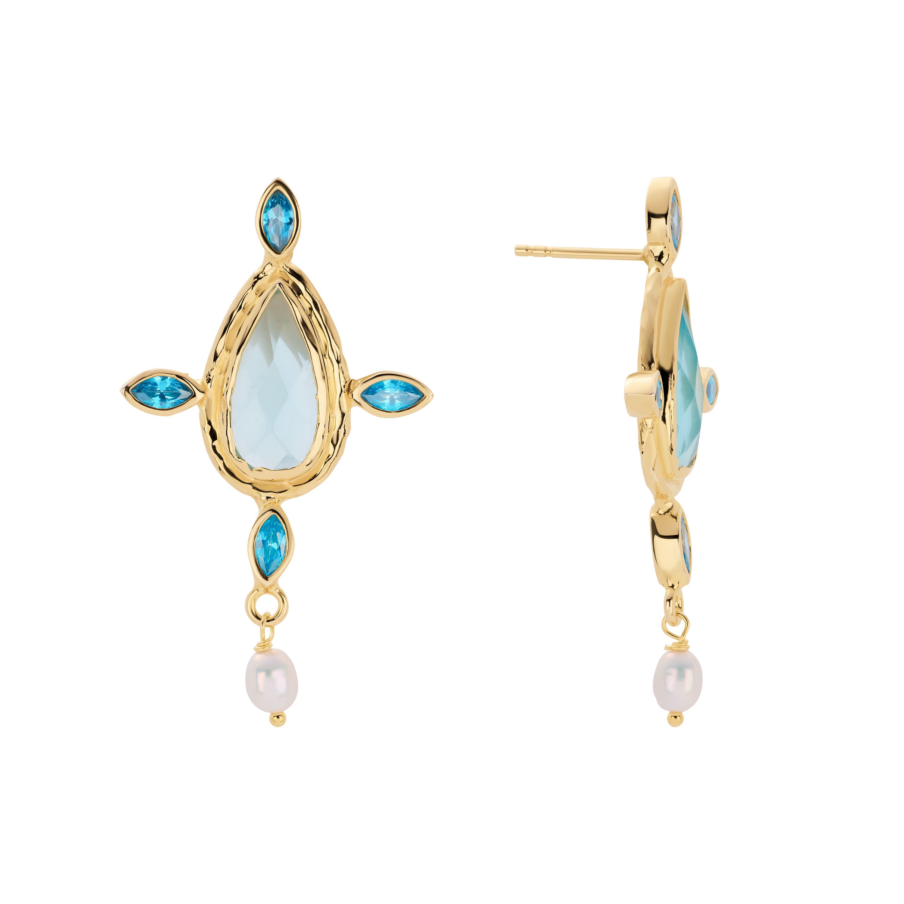 Azure Pearl Drop Earrings