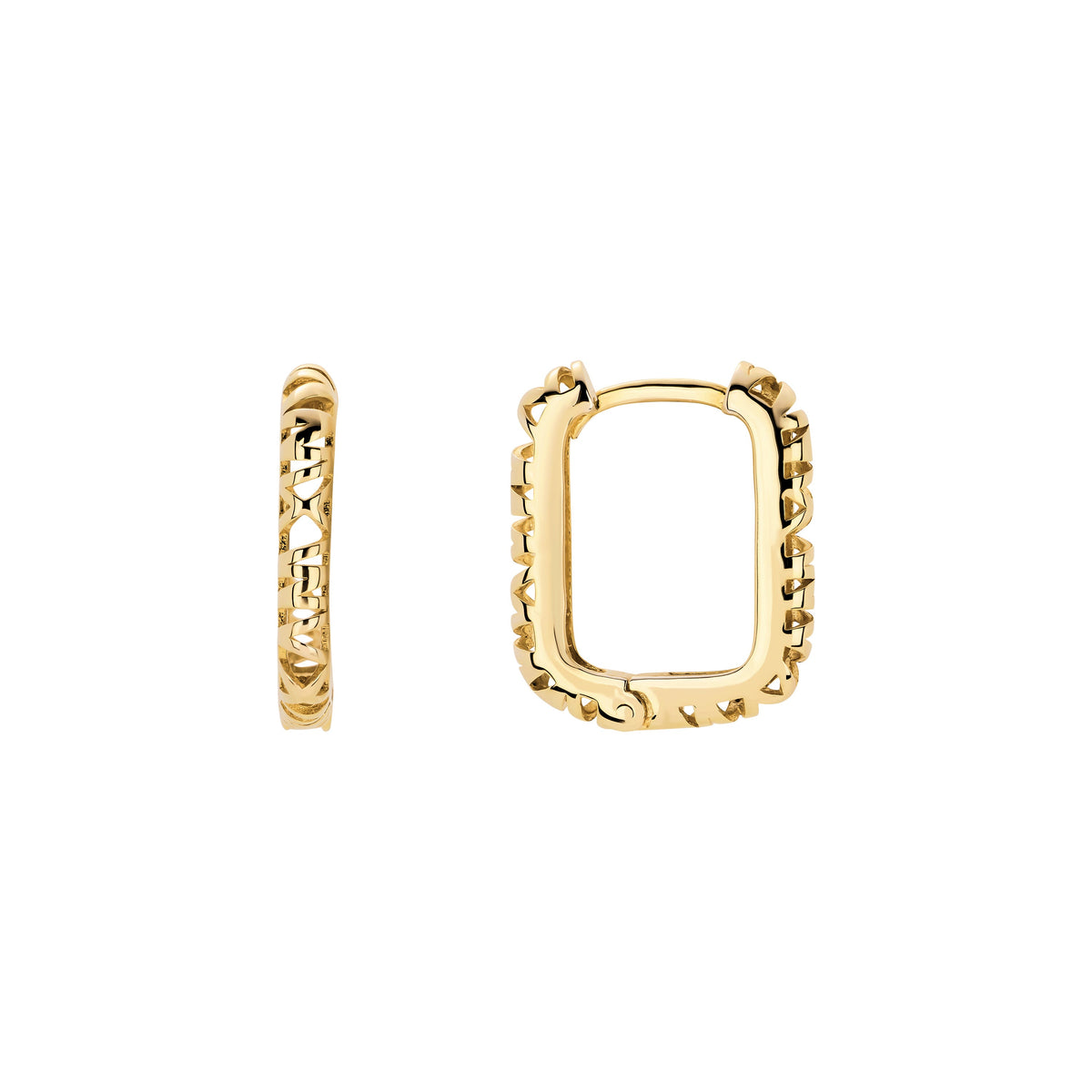 Filigree Rectangle Huggie Earrings