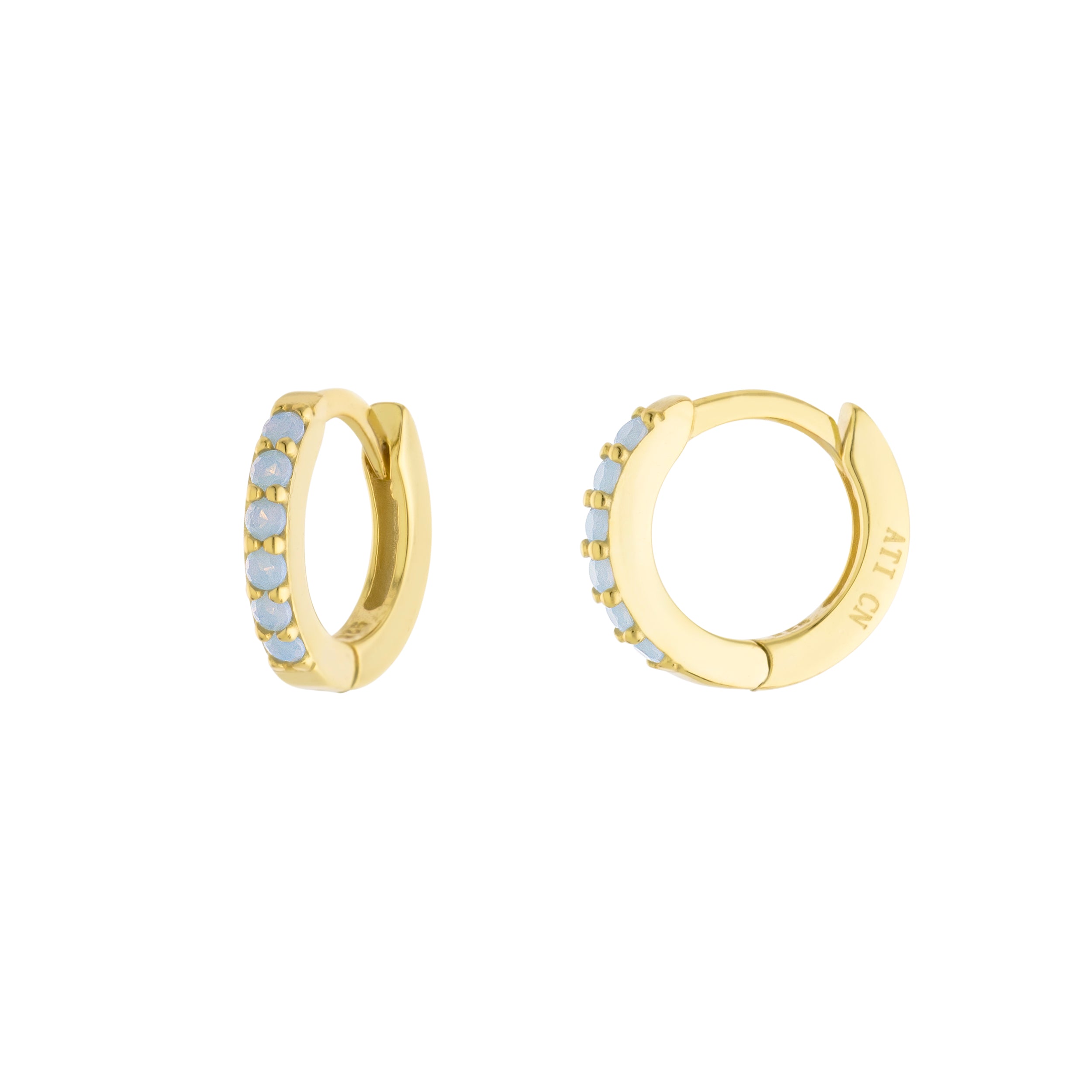 Coastal Blue Huggie Hoop Earrings