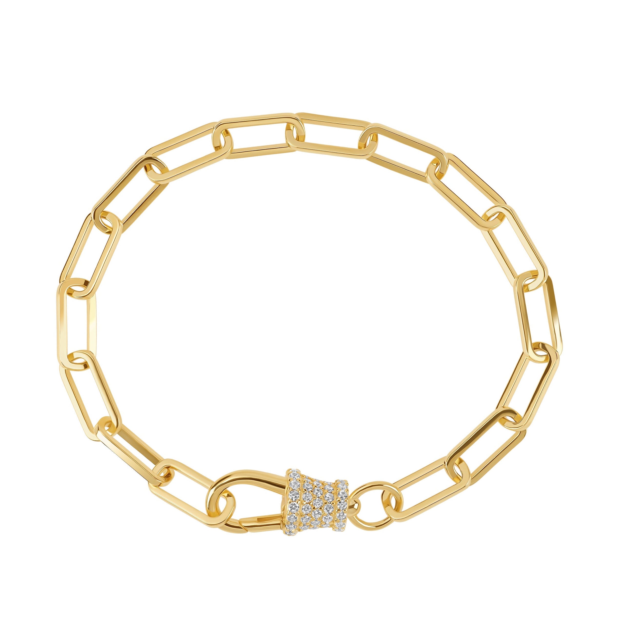 Pavé Carabiner Paperclip Bracelet