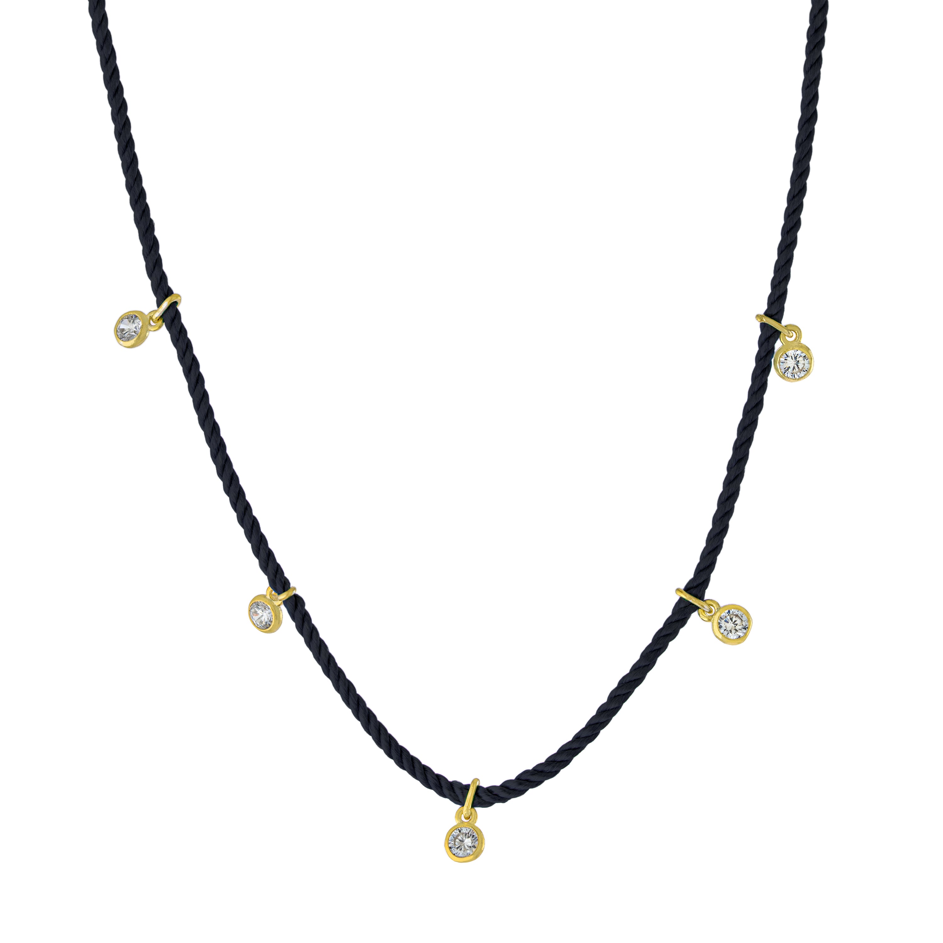 Midnight Riviera Cord Charm Necklace