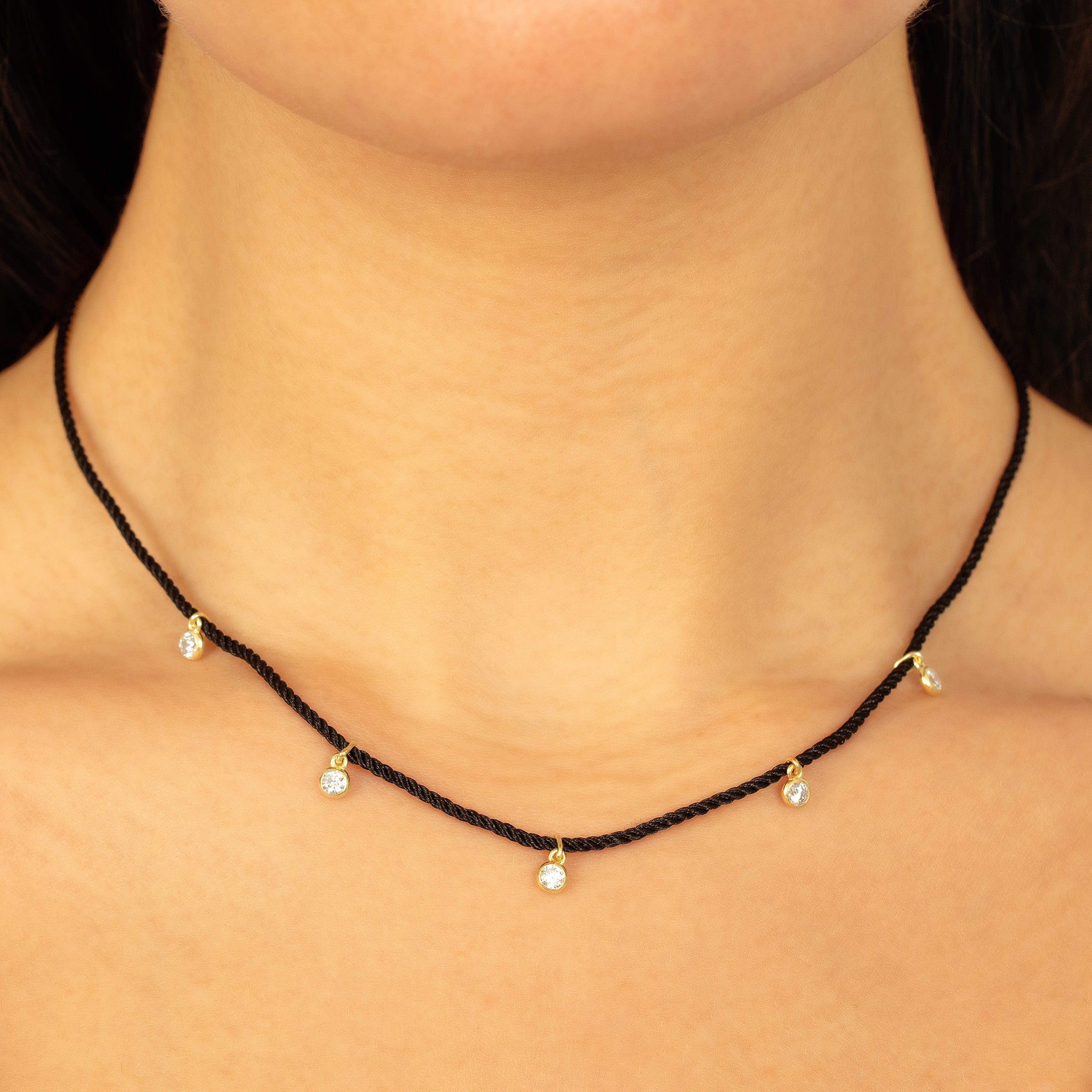 Midnight Riviera Cord Charm Necklace