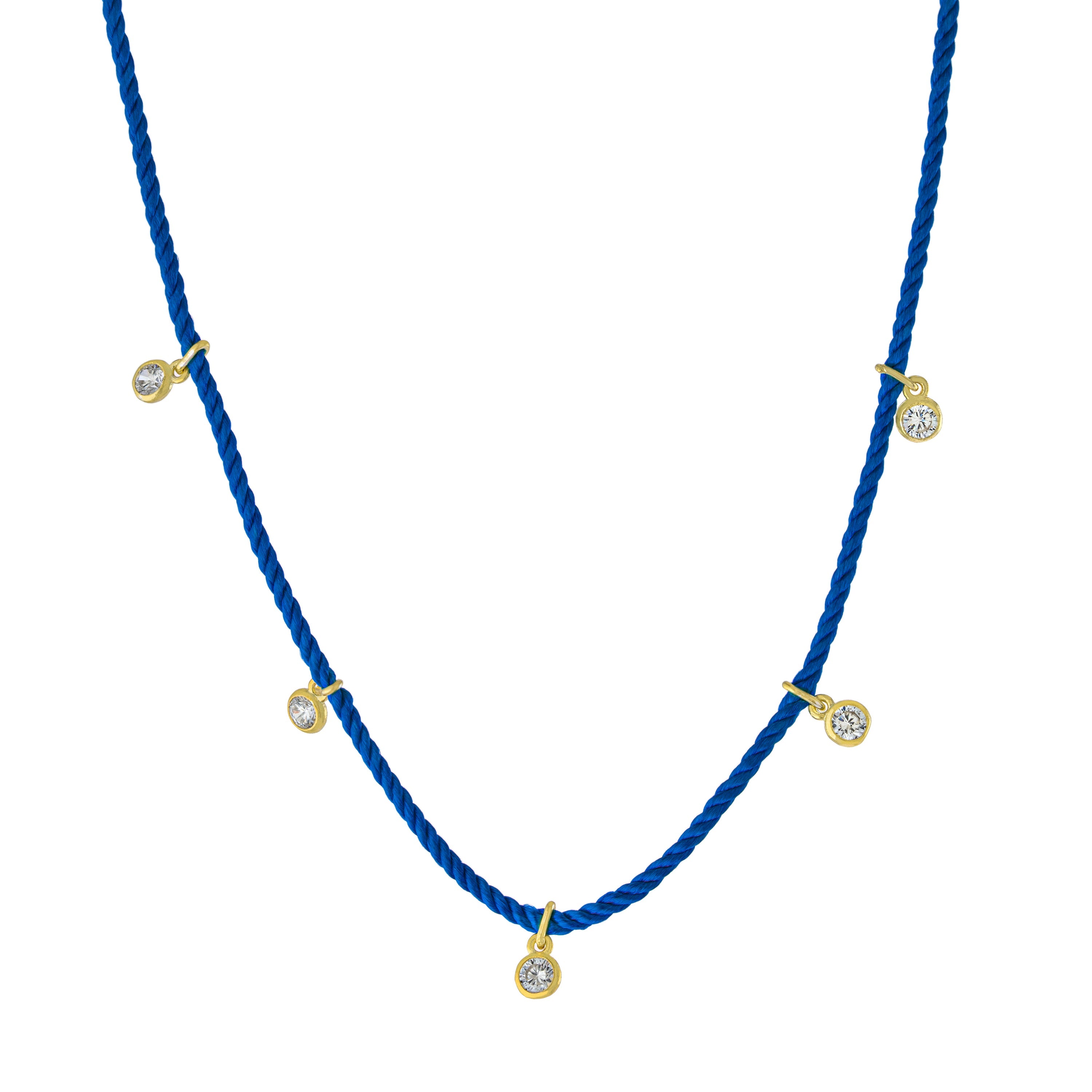 Sapphire Horizon Cord Charm Necklace