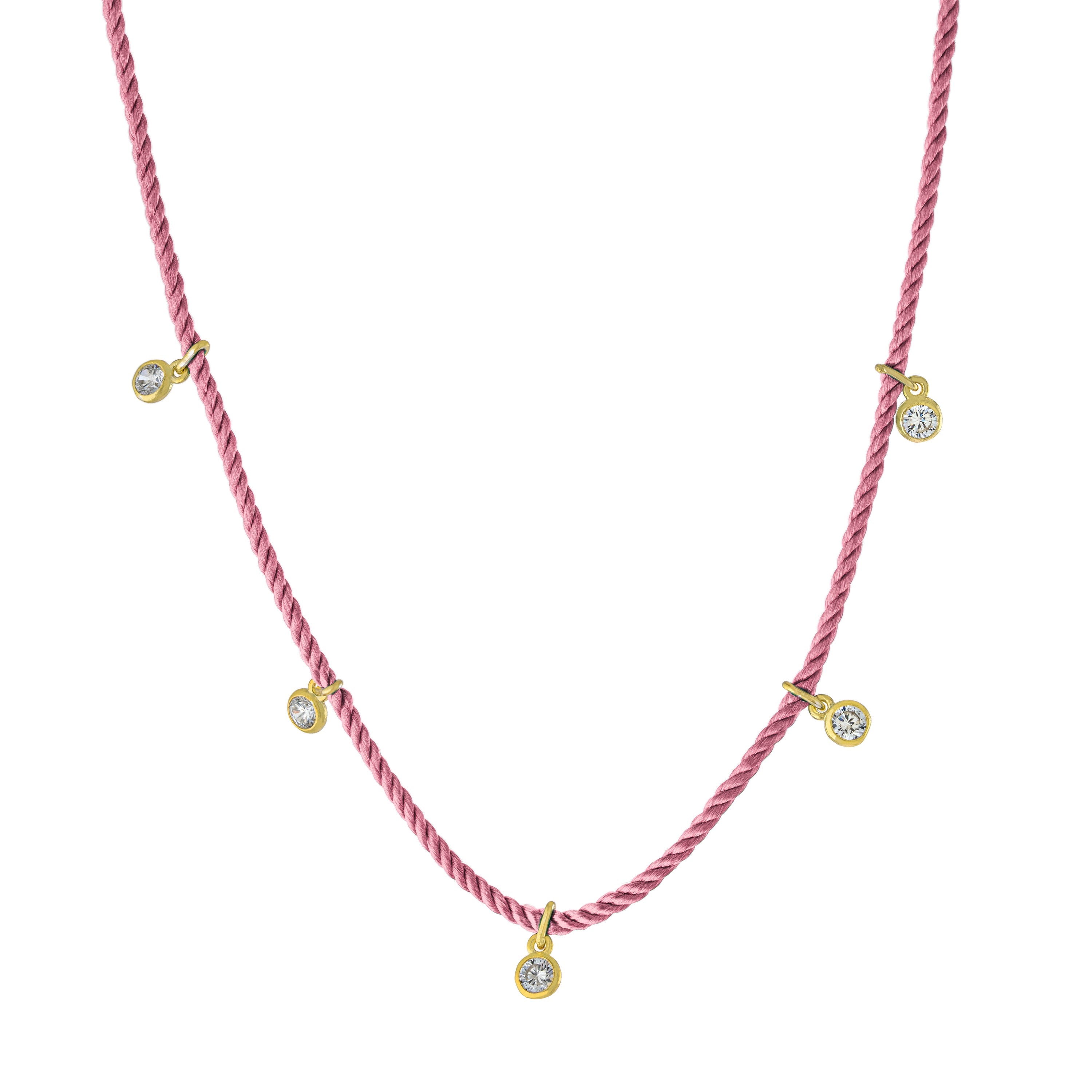 Pink Horizon Cord Charm Necklace