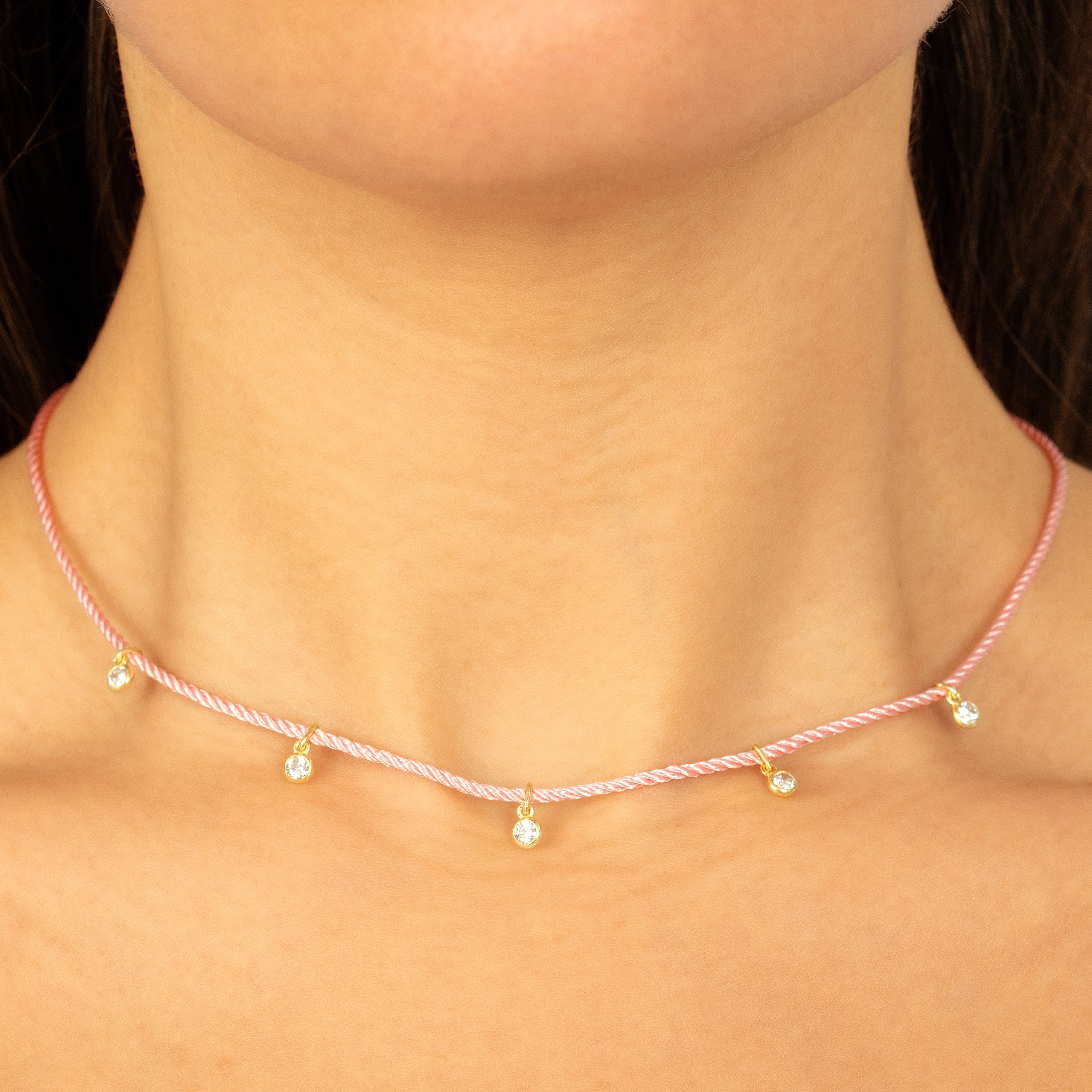 Pink Horizon Cord Charm Necklace