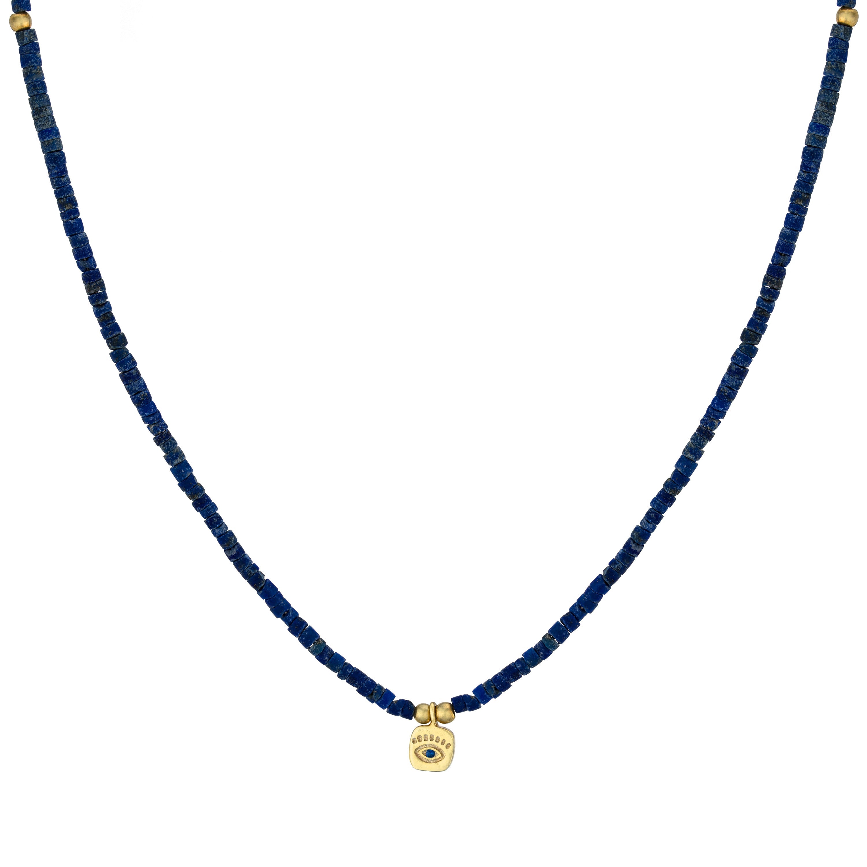 Lapis Guardian Eye Beaded Necklace
