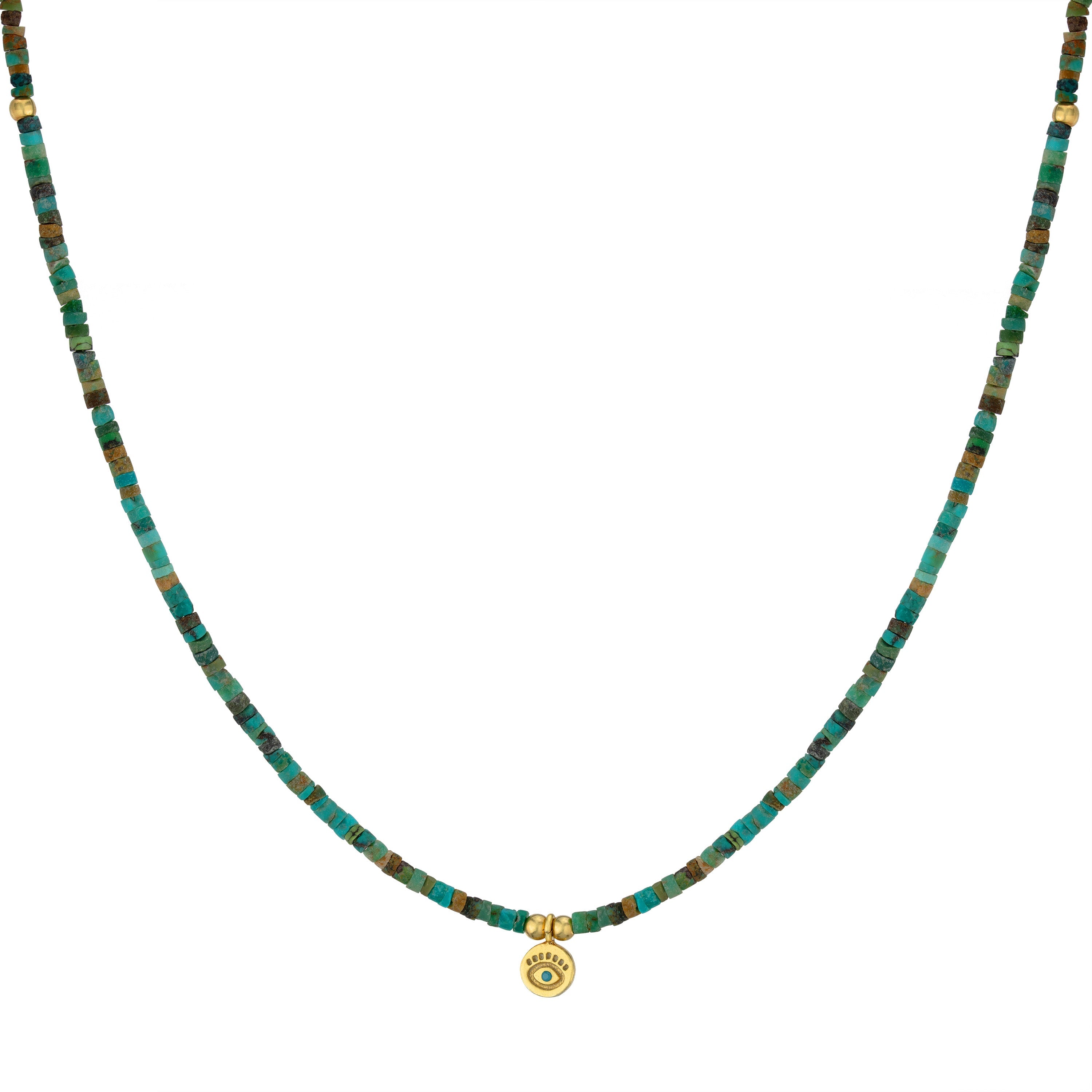 Turquoise Guardian Eye Beaded Necklace